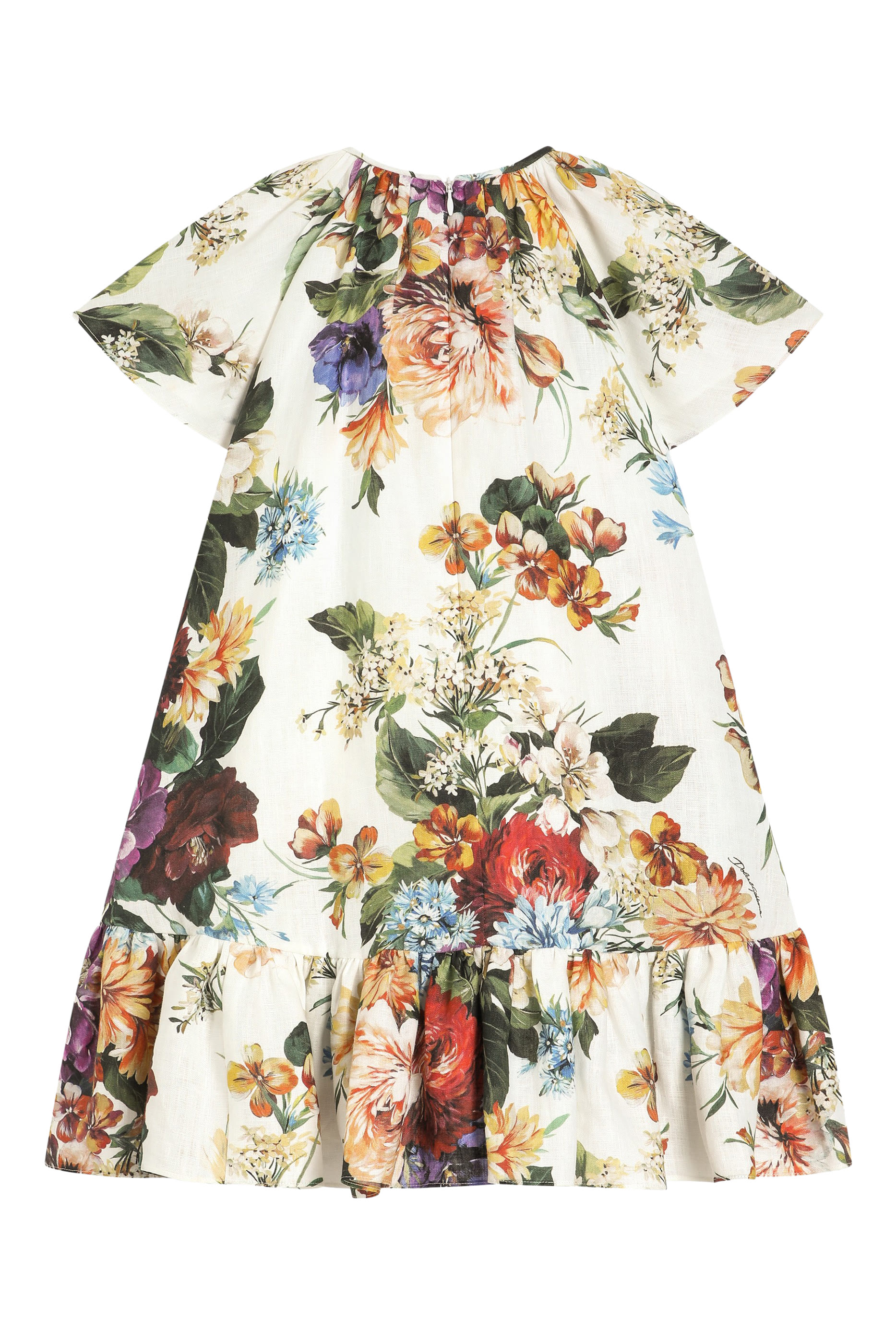 فستان بطبعات زهور كتان للأطفال