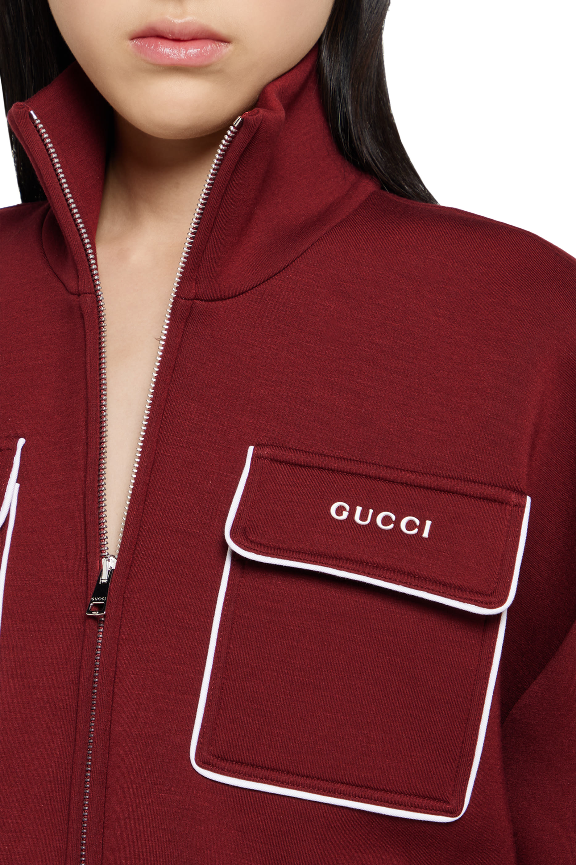 سويت شيرت بسحاب مزين بشعار الماركة جيرسيه 