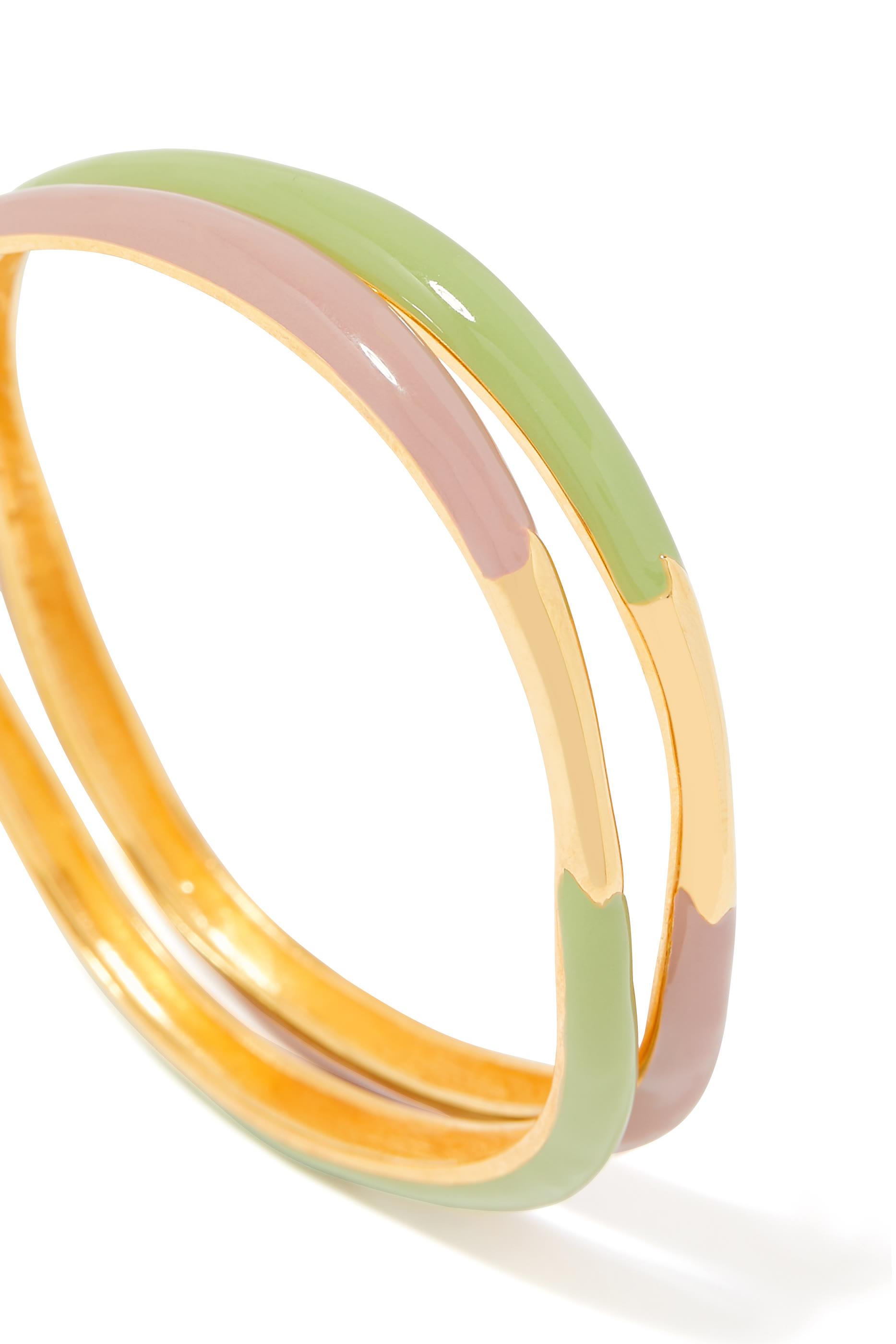 طقم أساور ويف مطلية بمينا، قطعتين