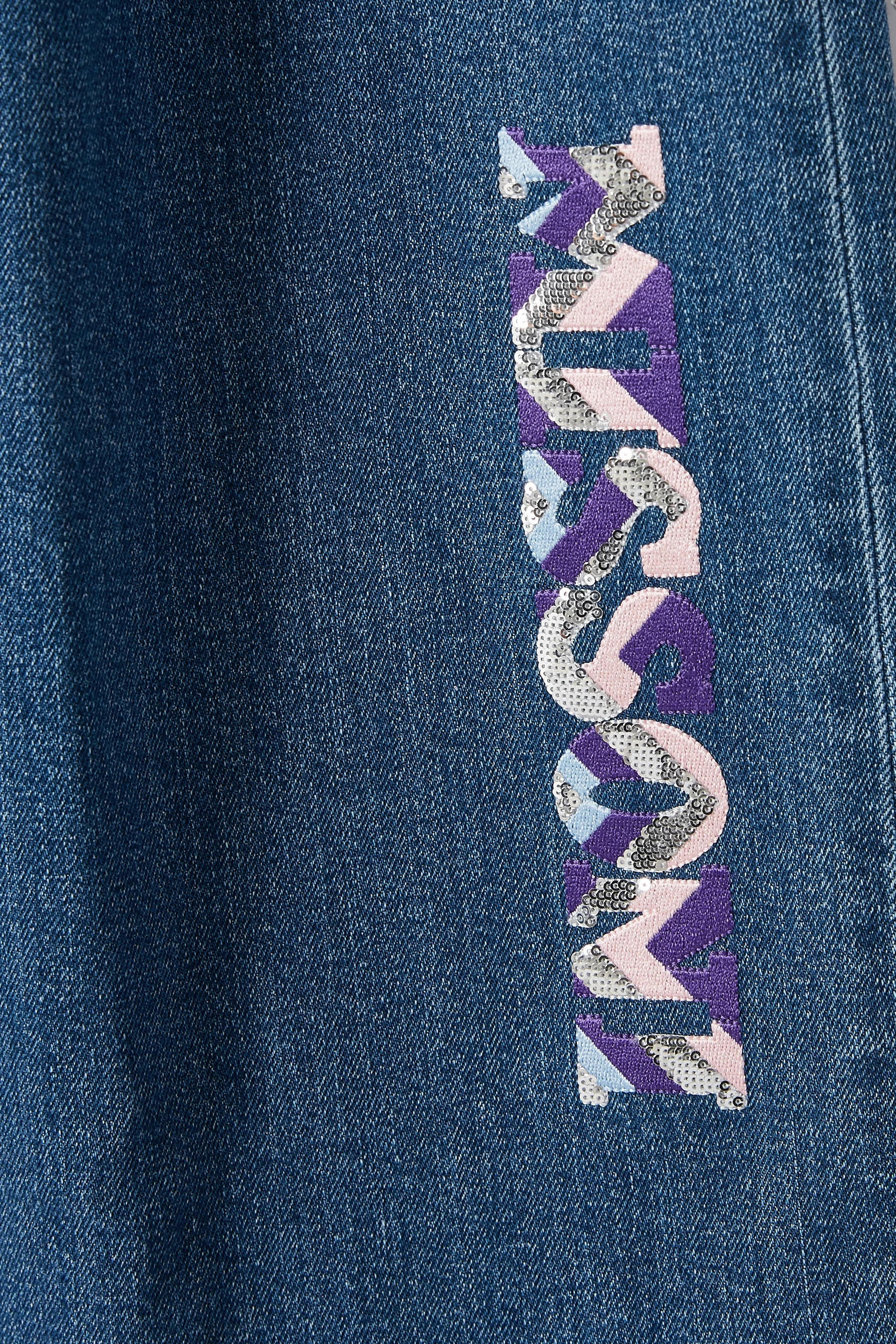 بنطال بقصة ساق واسعة مزين بالترتر للأطفال