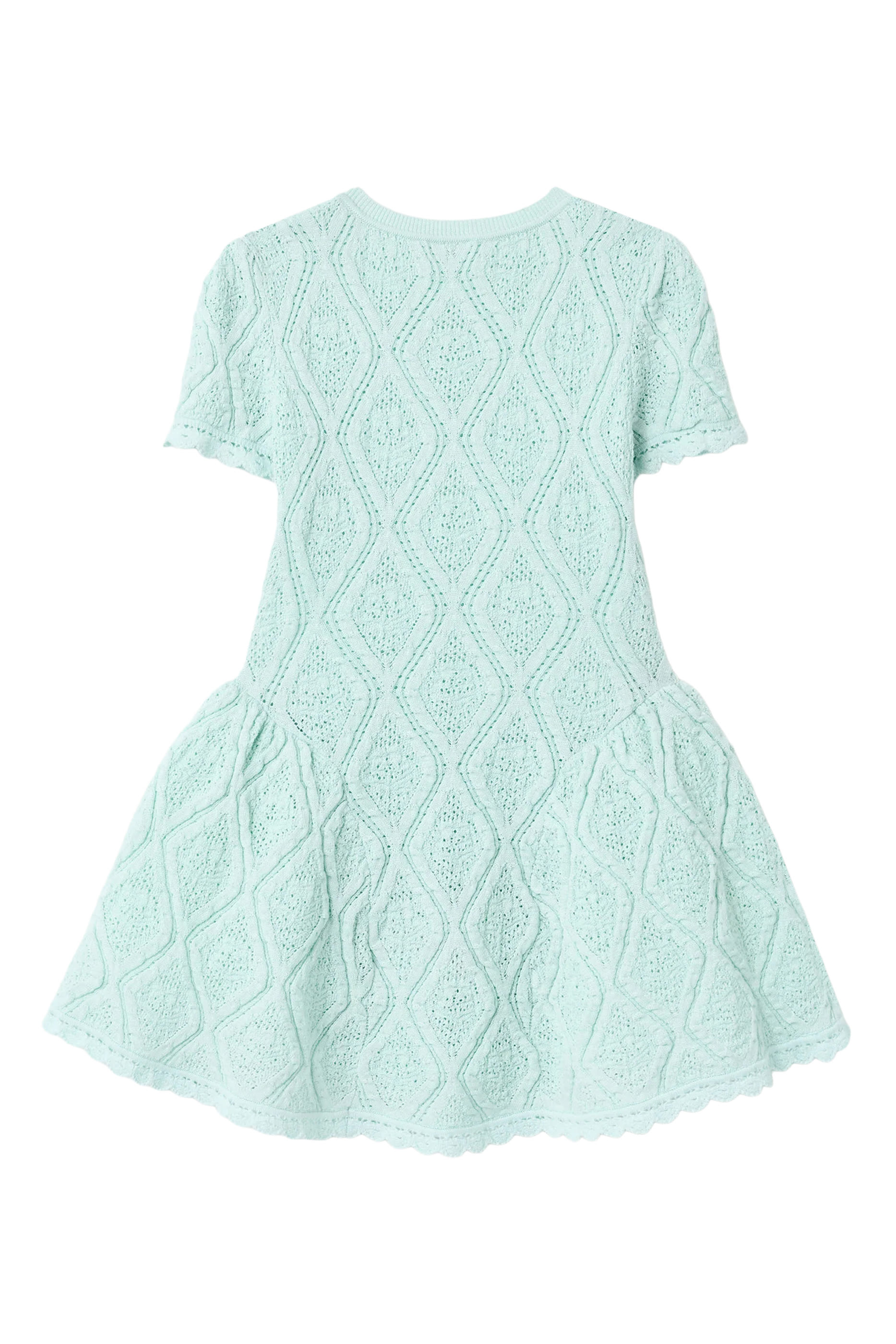 Kids Flower Embroidered Knit Dress