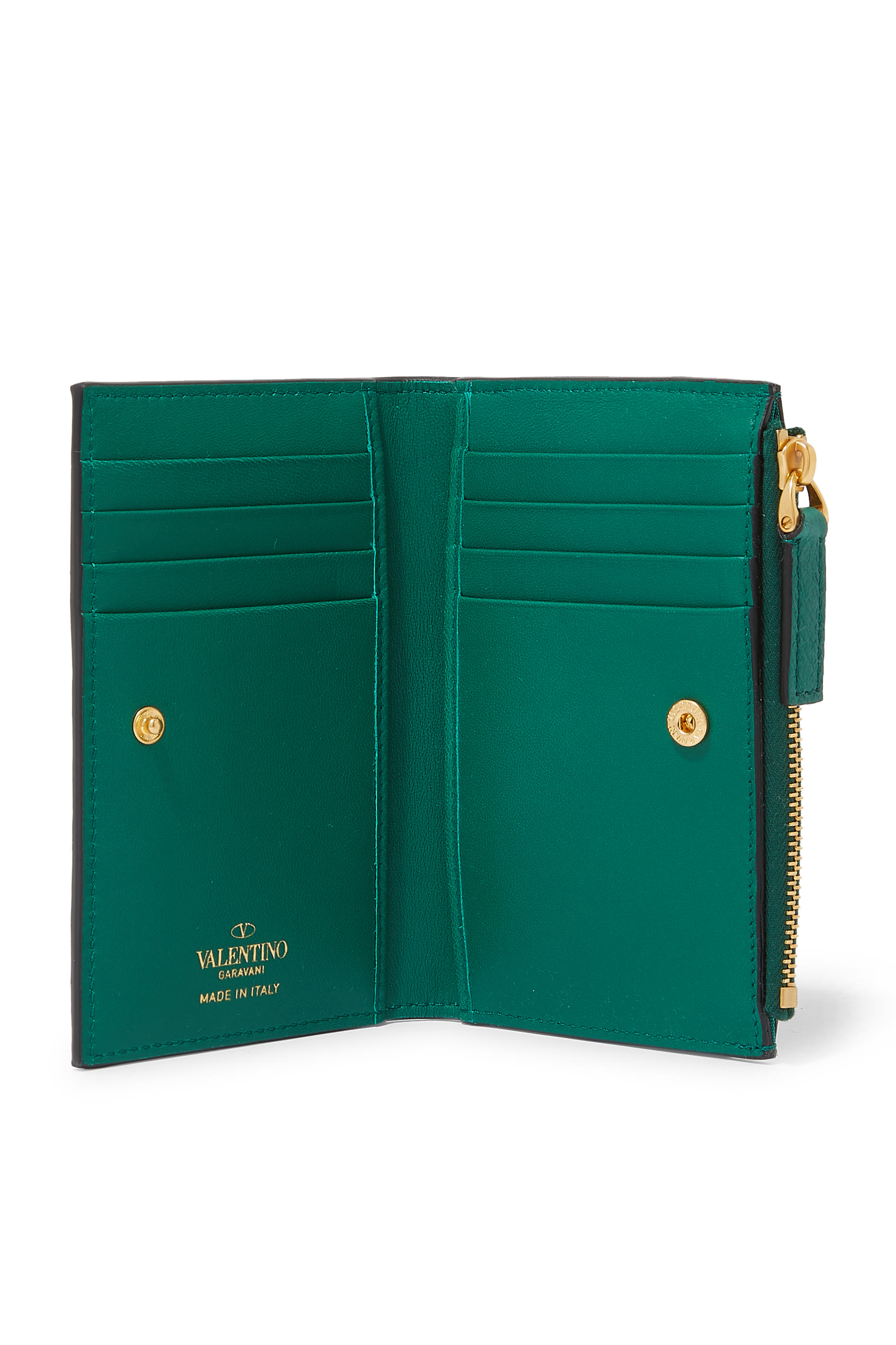 حافظة بطاقات بسحّاب وشعار V