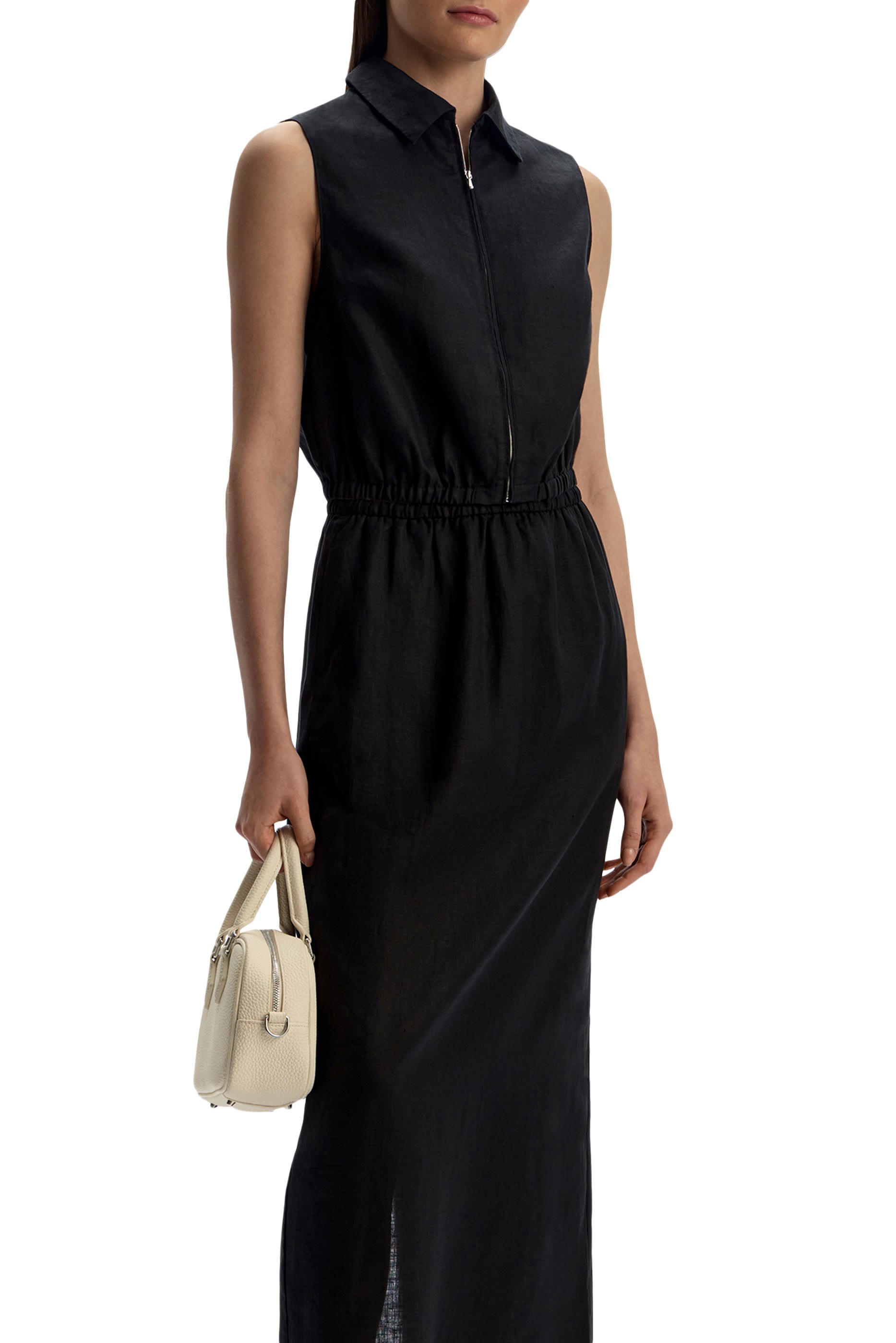 تنورة متوسطة الطول كتان