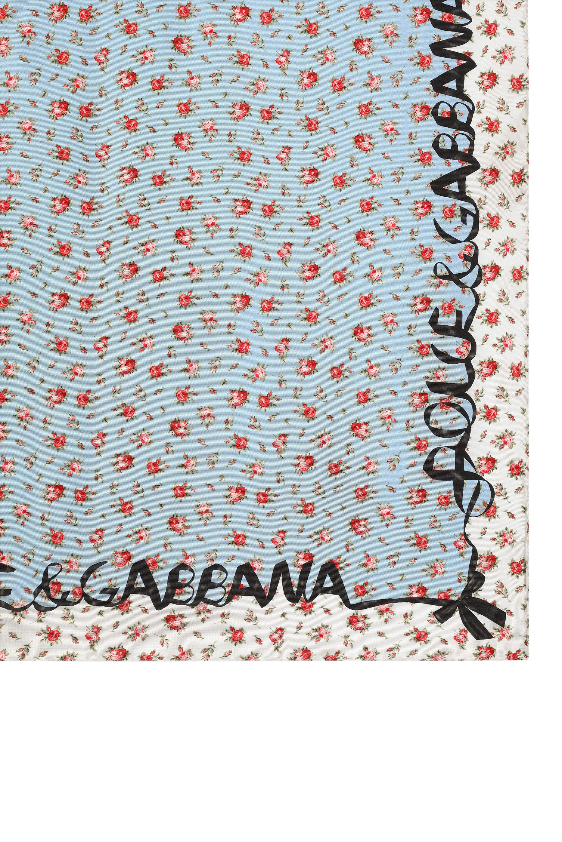 وشاح صغير بنقشة ورود حرير تويل