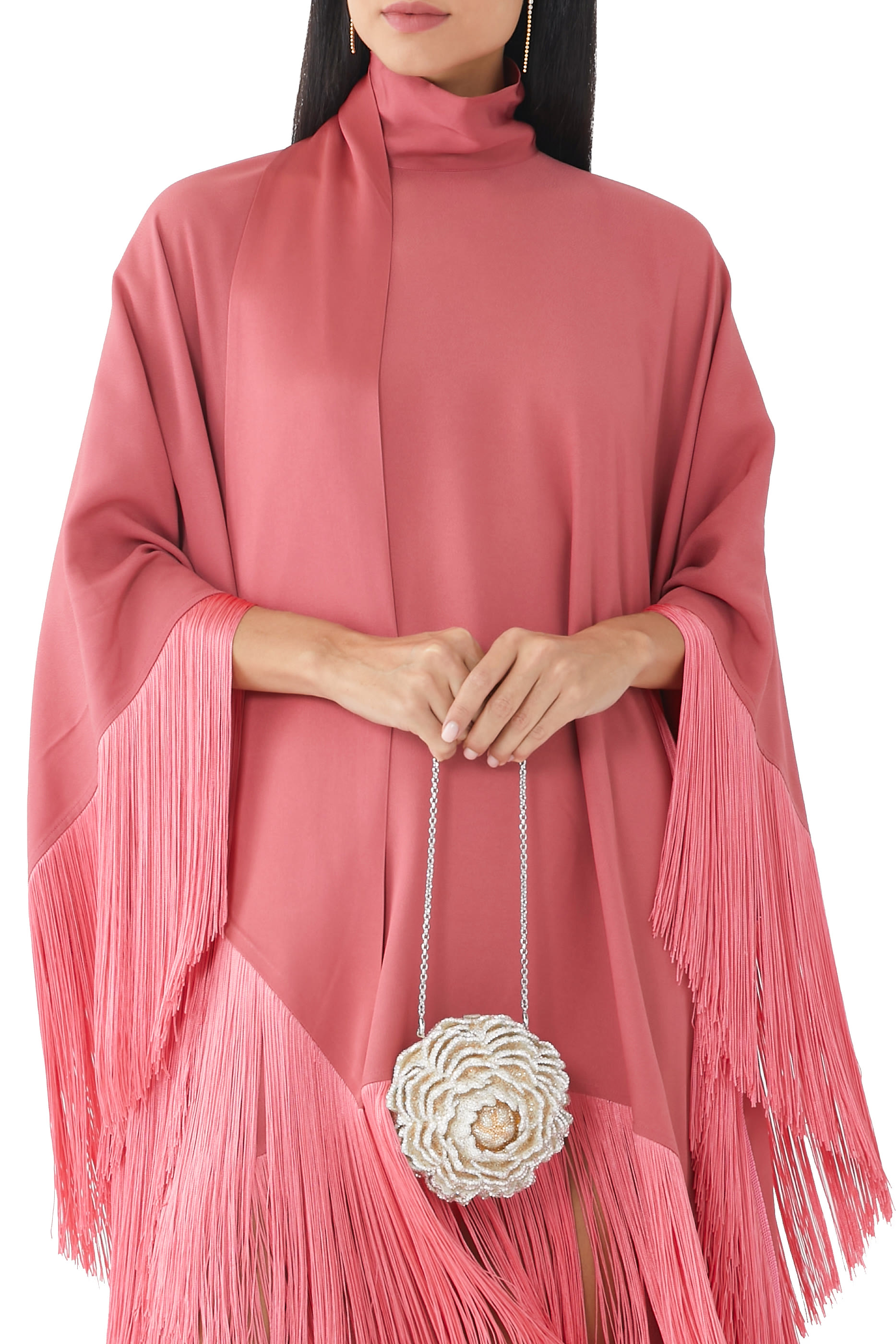 حقيبة يد بتصميم فاوانيا مرصعة بالكريستال