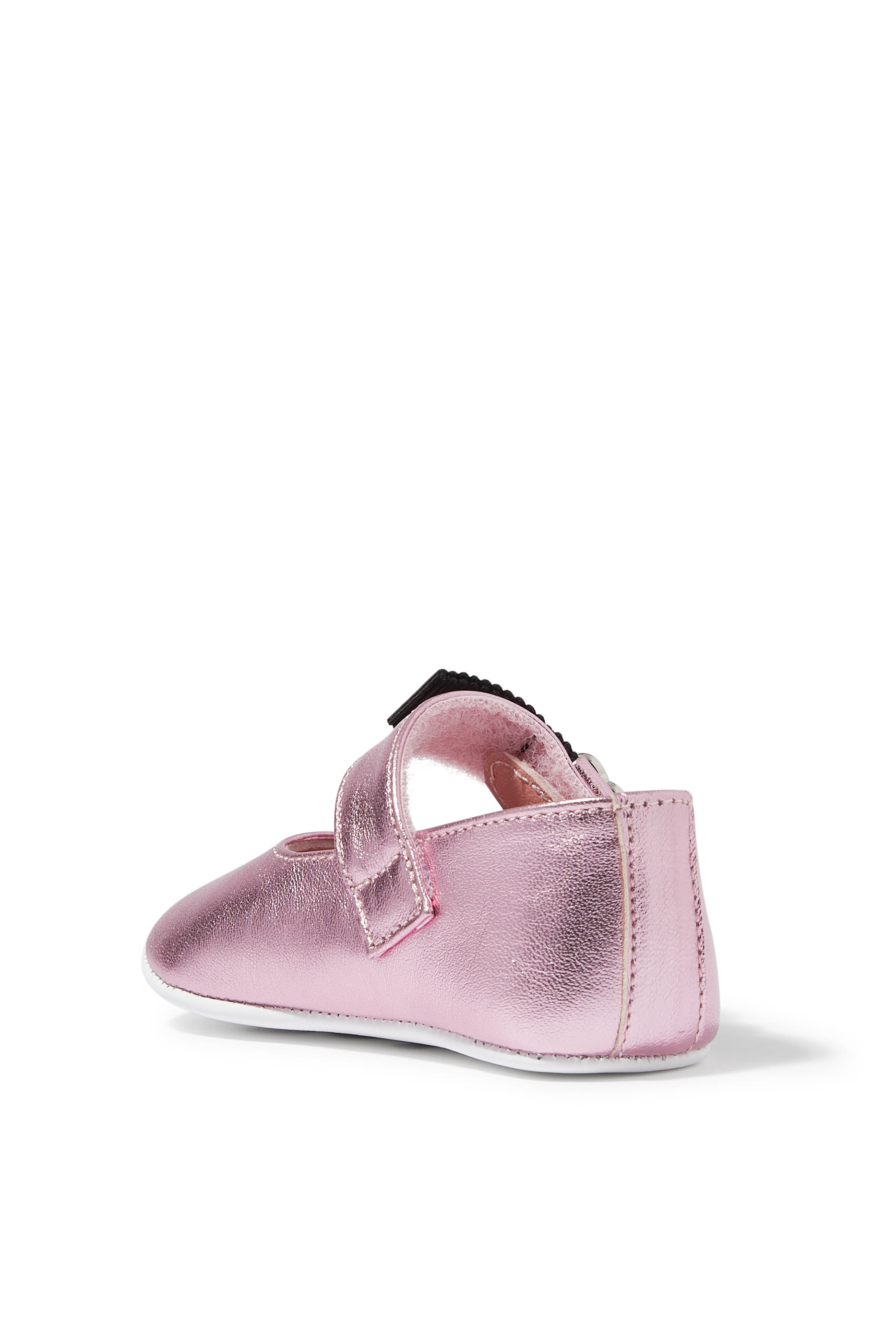 حذاء بالرينا جلد بشعار الماركة للأطفال