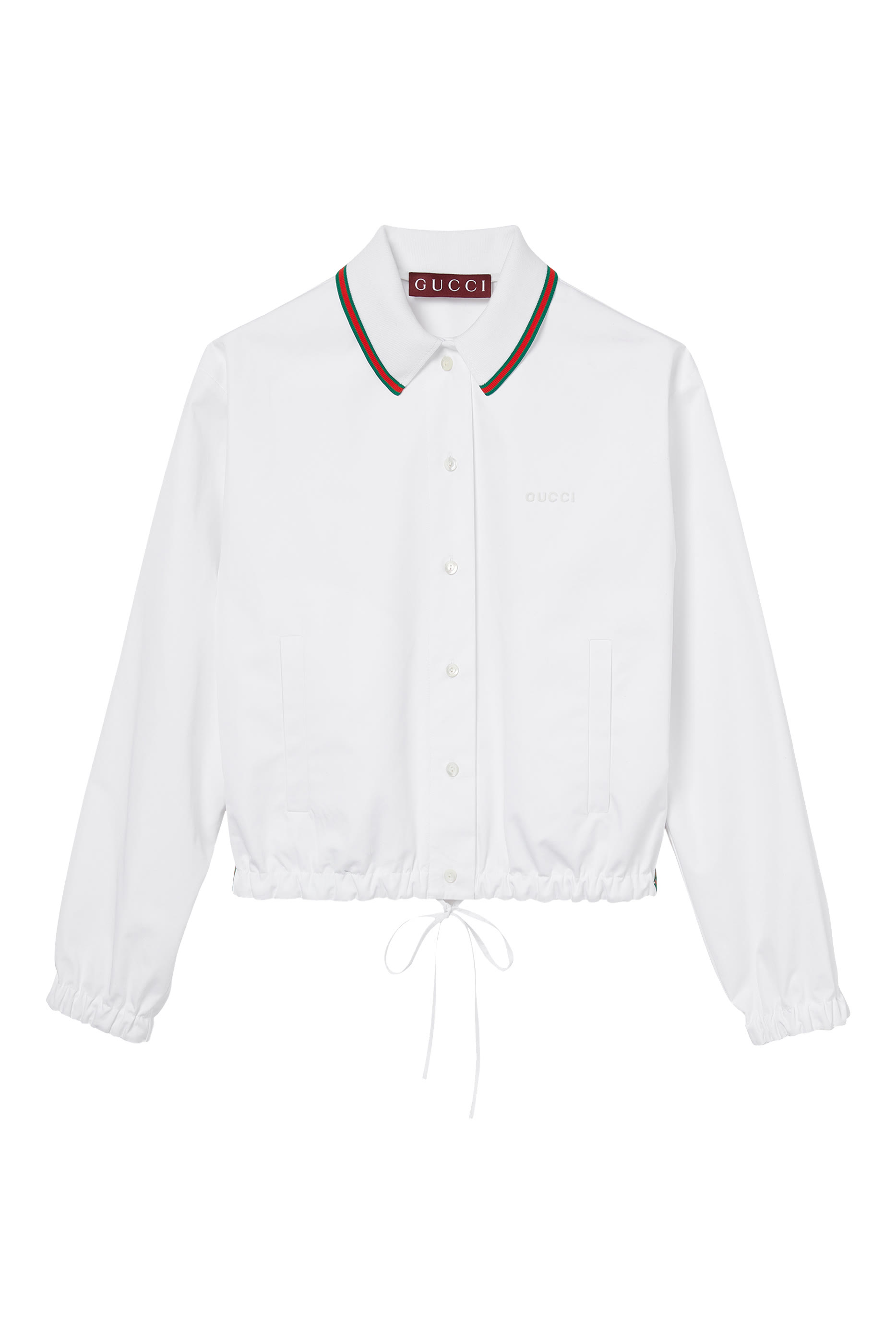 Drawstring Cotton Poplin Shirt