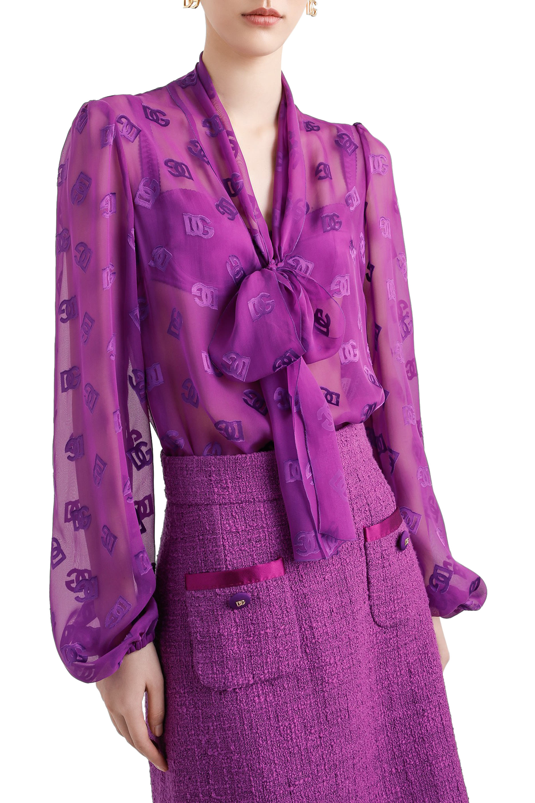 بلوزة مزينة كليا بشعار الماركة