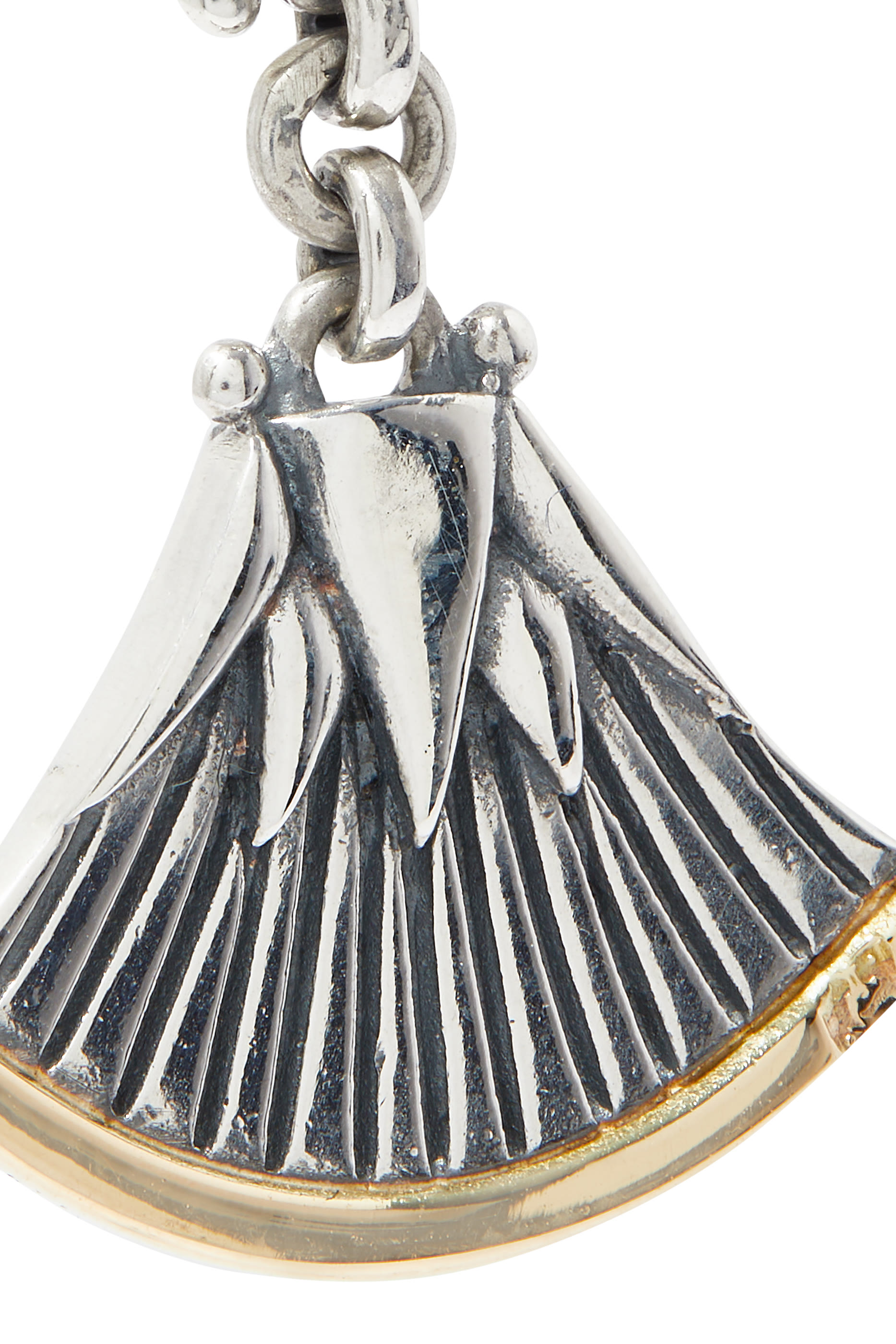 أقراط ستيتمنت بتصميم زهرة اللوتس فضة استرلينية وذهب أصفر عيار 18