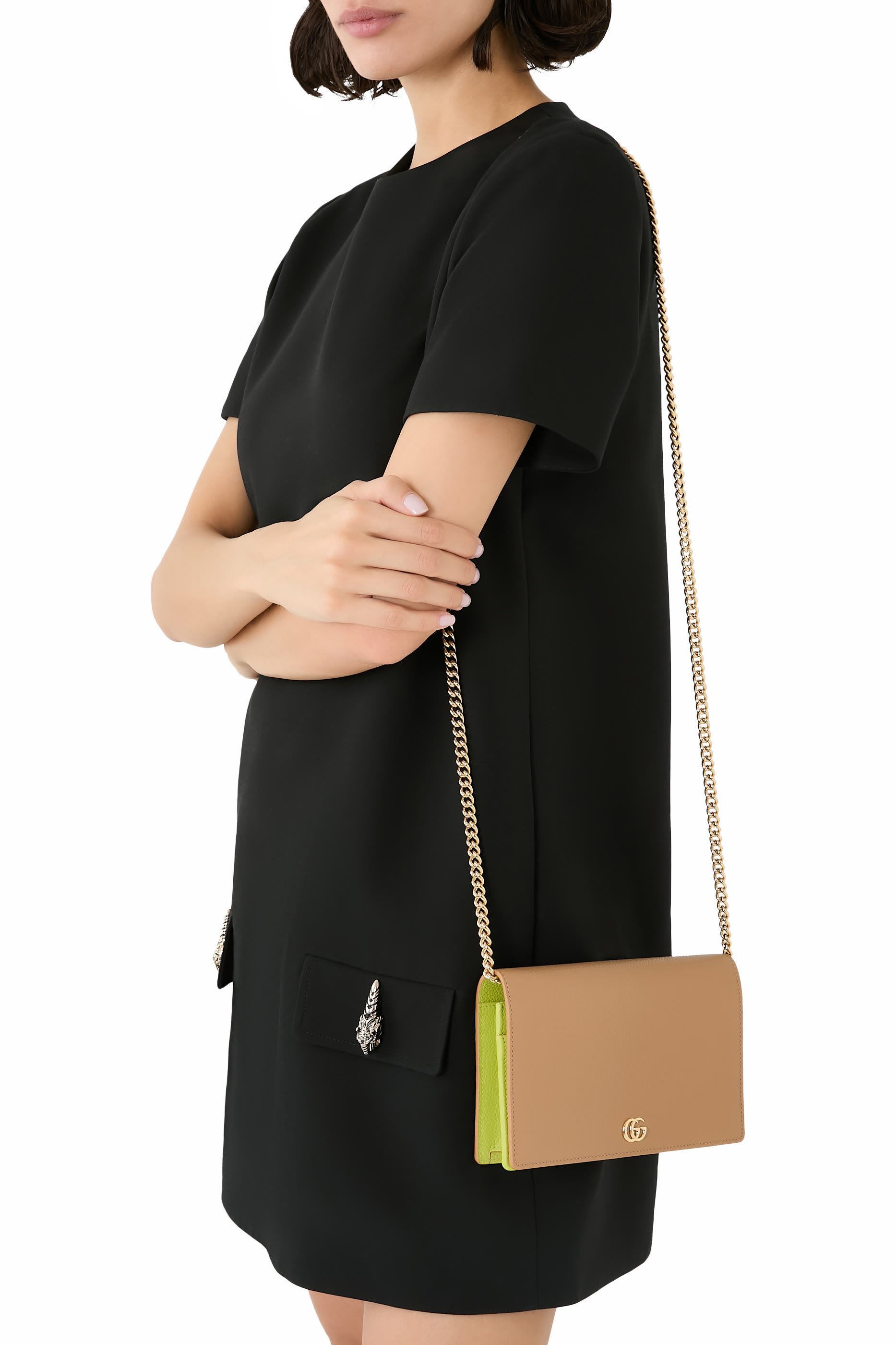 حقيبة مارمونت صغيرة بسلسلة وشعار حرفي الماركة