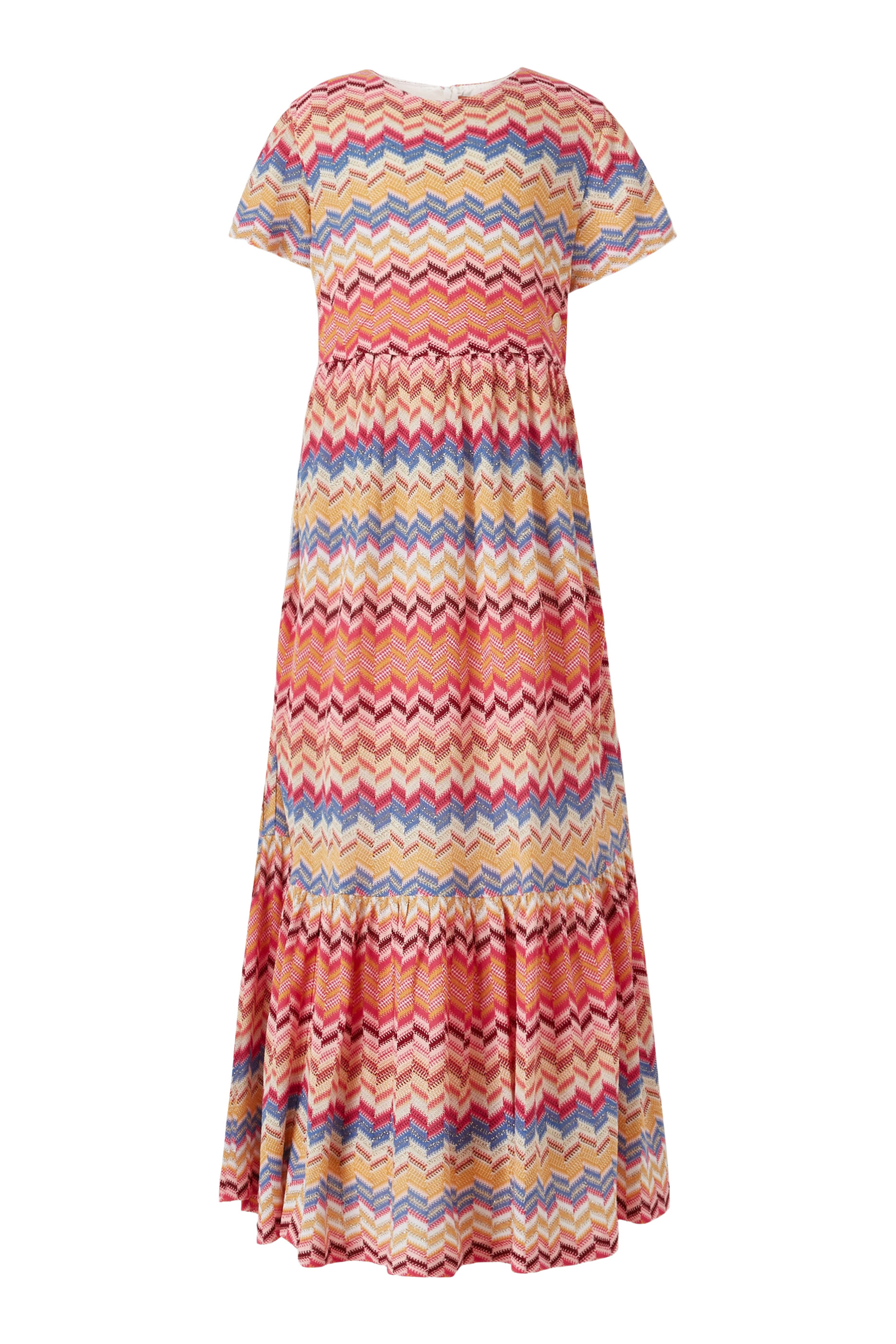 فستان طويل بنقشة خطوط متعرجة للأطفال