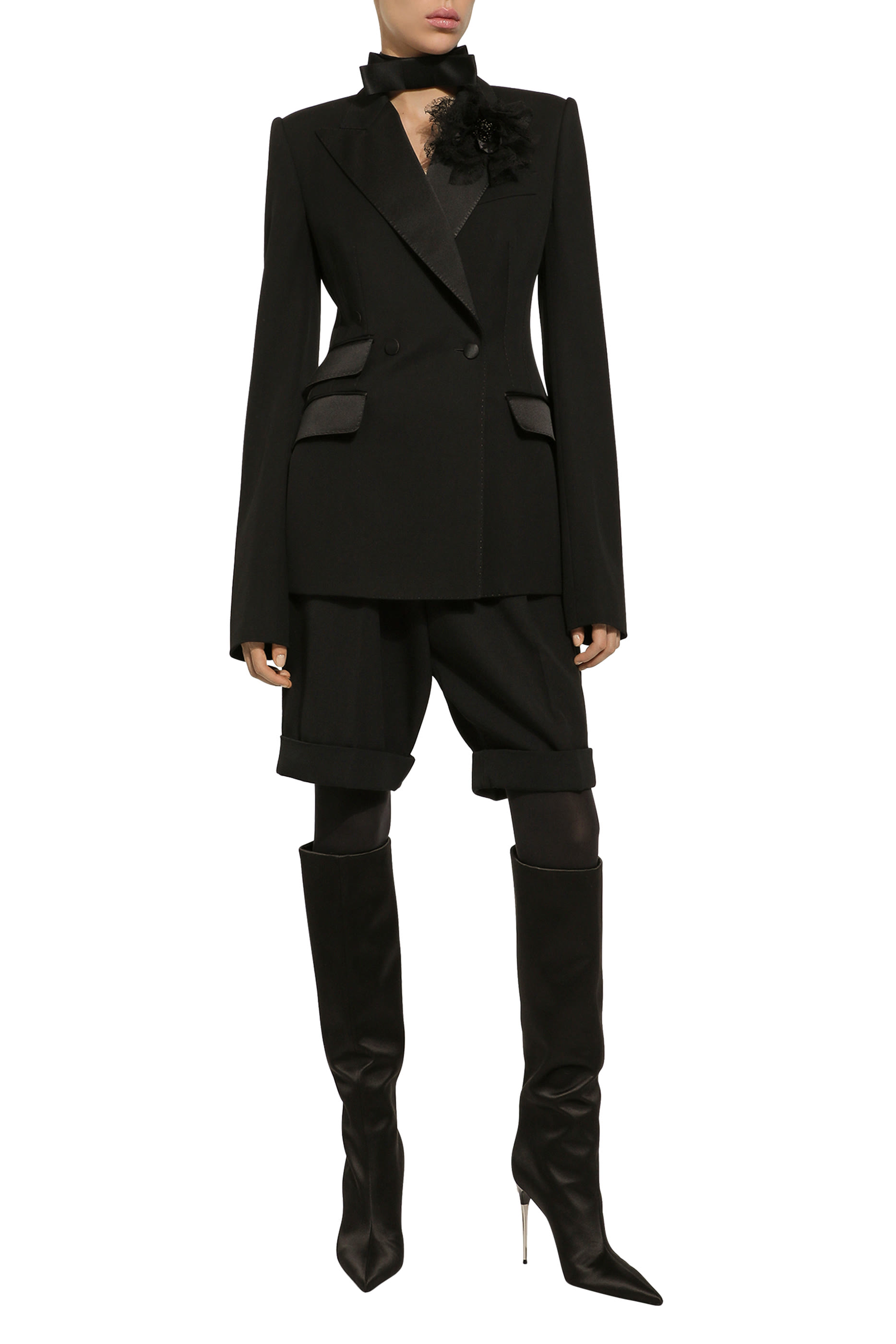 جاكيت بصفي أزرار وفتحات جانبية صوف