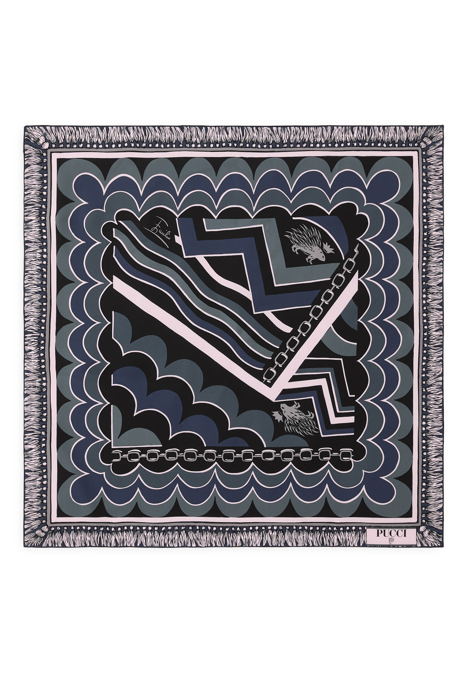 وشاج مربع بطبعة إستريتشي حرير