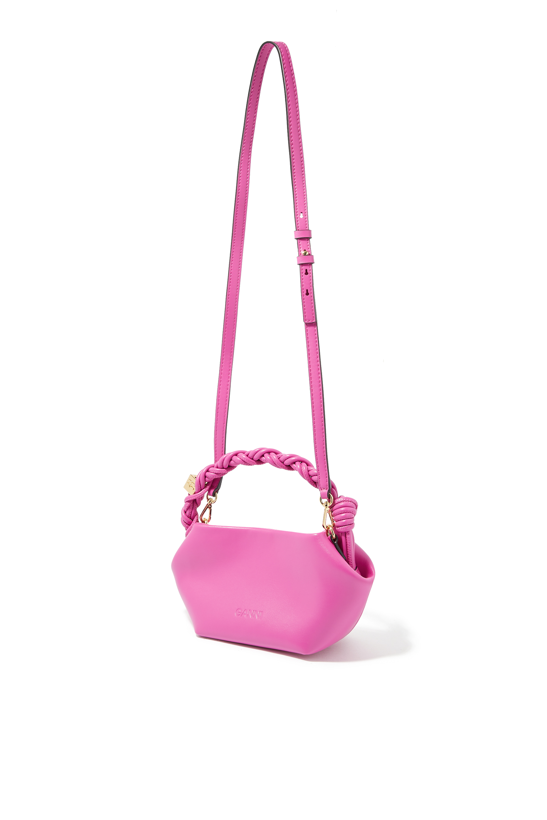 حقيبة يد بو ناعمة صغيرة بيد مجدولة