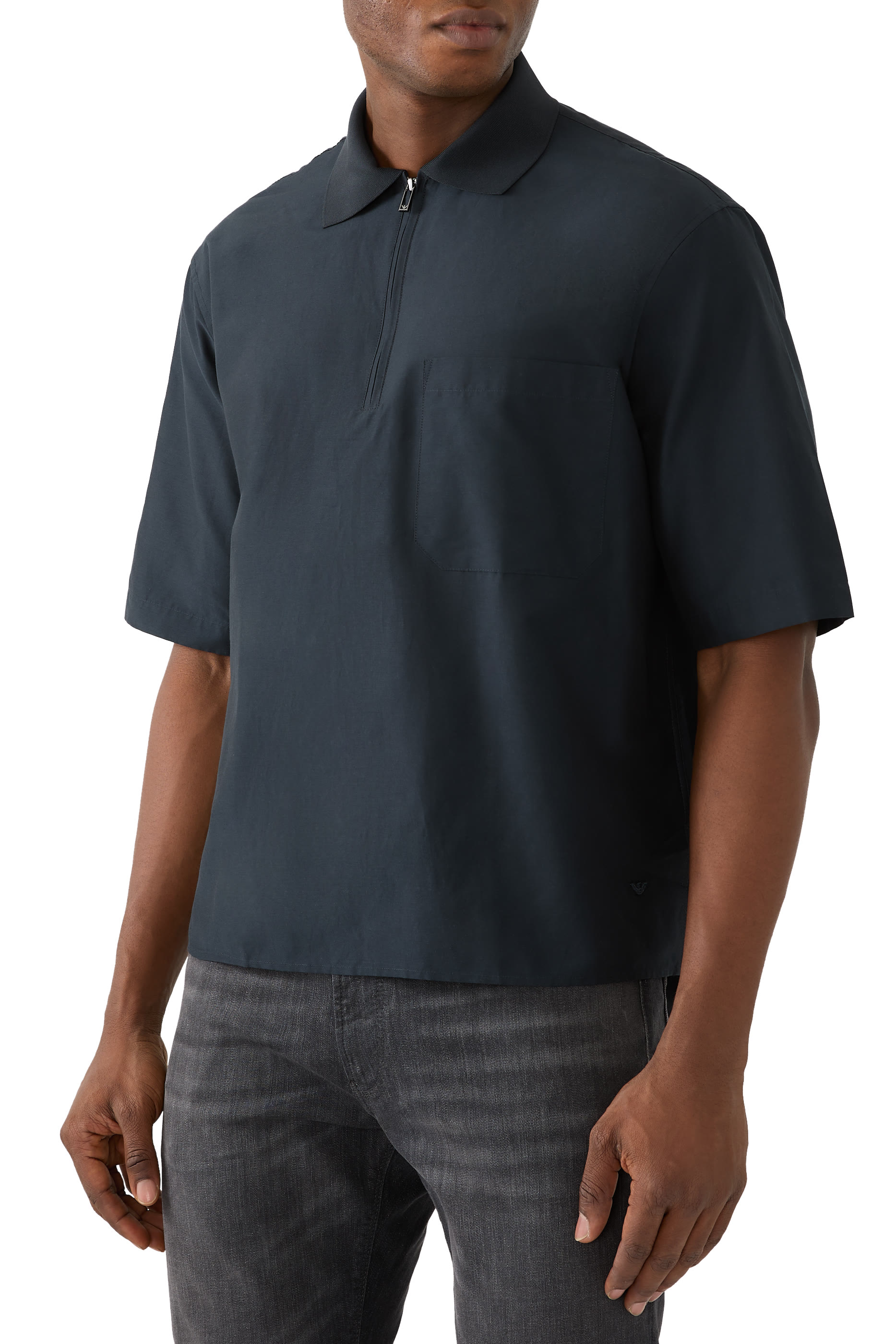 قميص  سحاب قطن وحرير