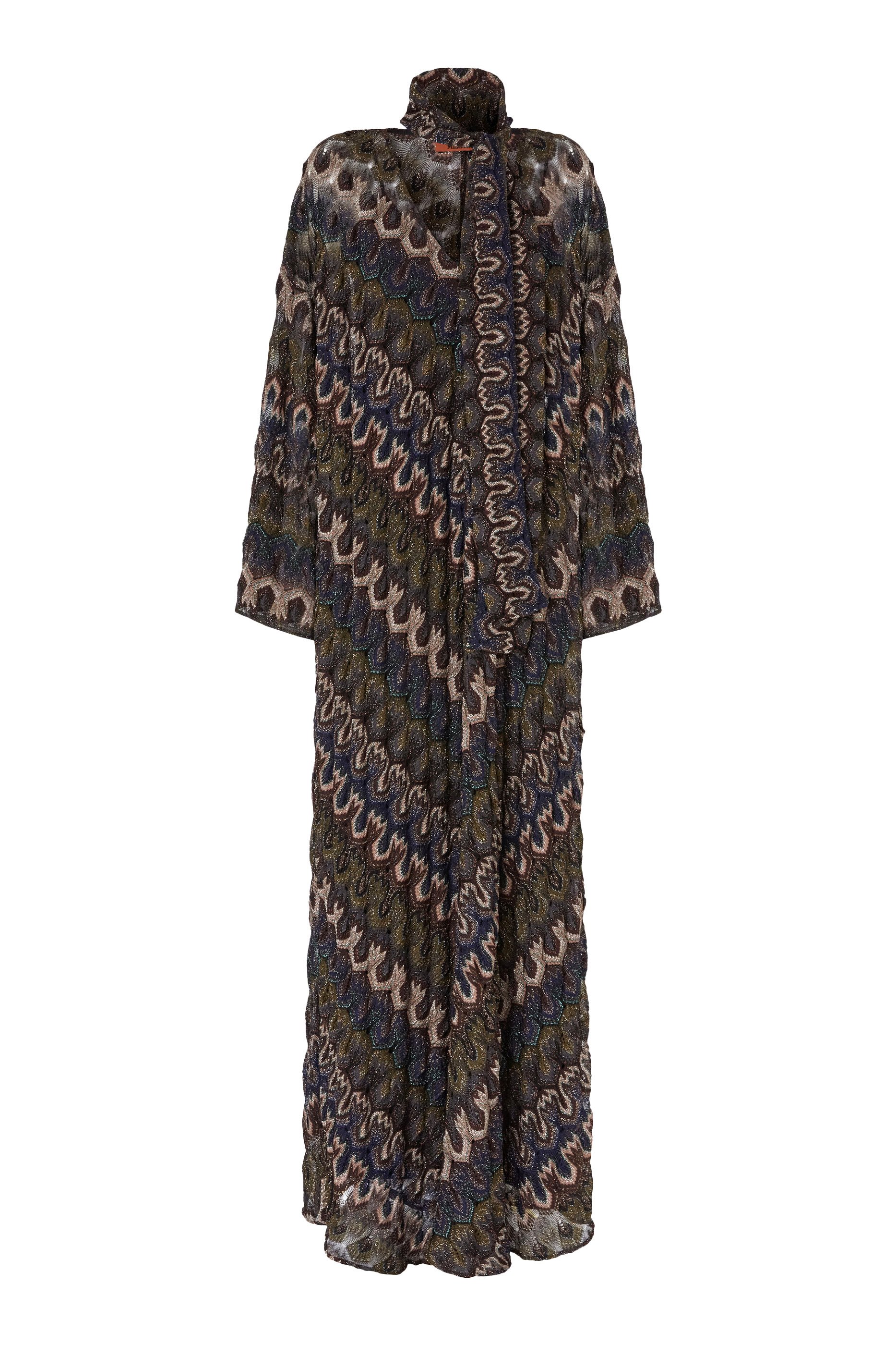 فستان طويل بوشاح قابل للإزالة فيسكوز لامع