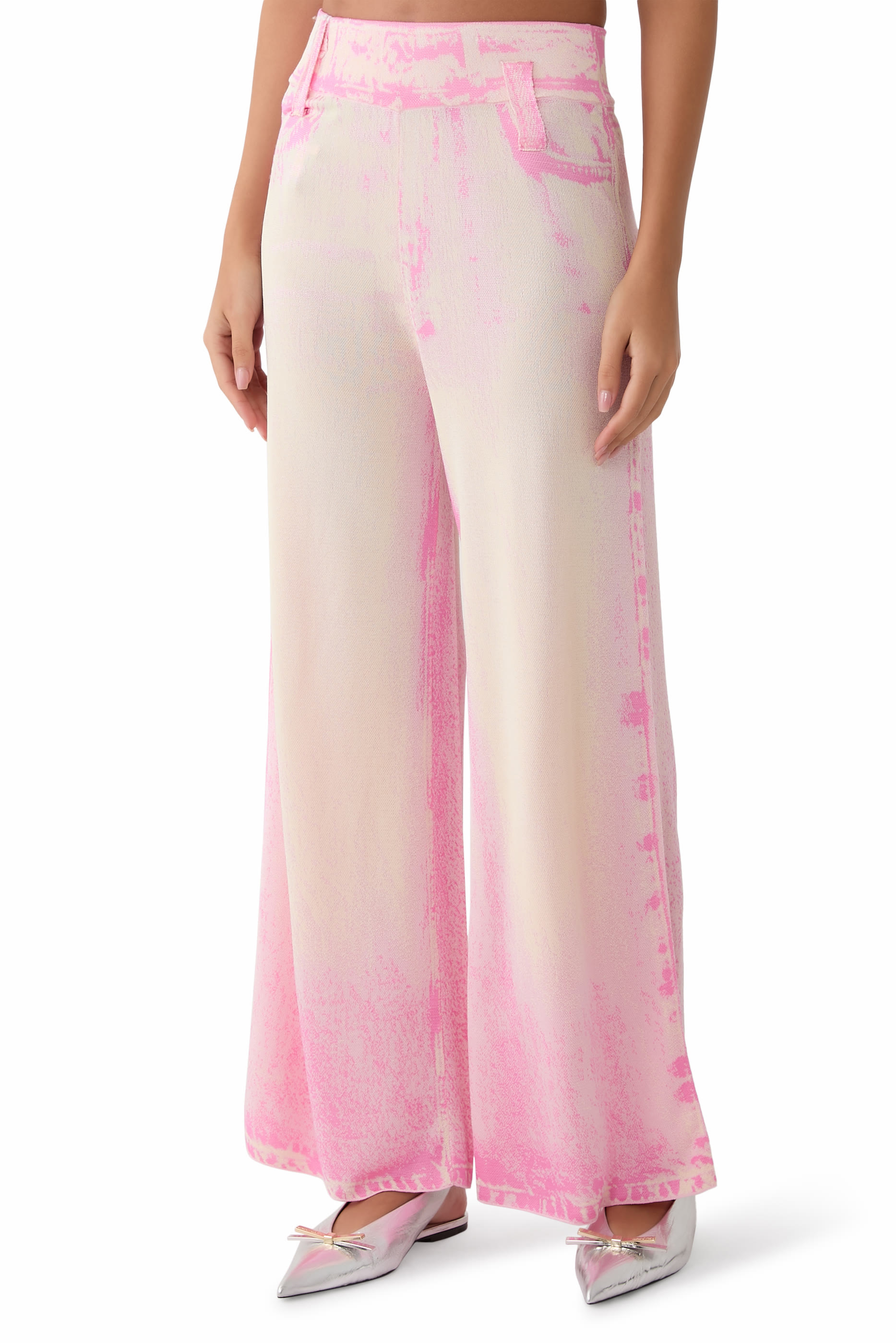 بنطال أريا بقصة ساق واسعة دنيم