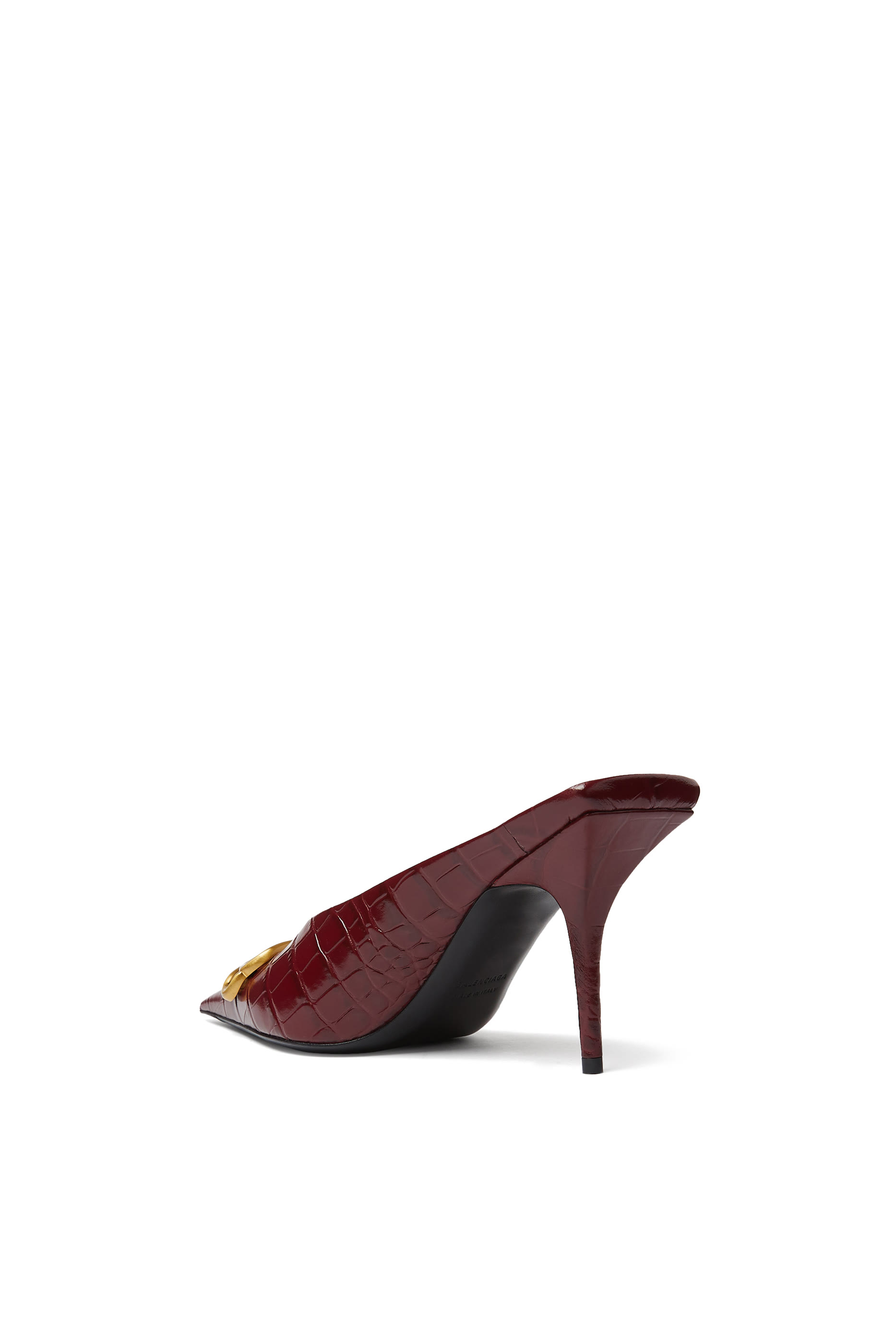 حذاء مفتوح من الخلف 80 بمقدمة مدببة وشعار حرفي الماركة