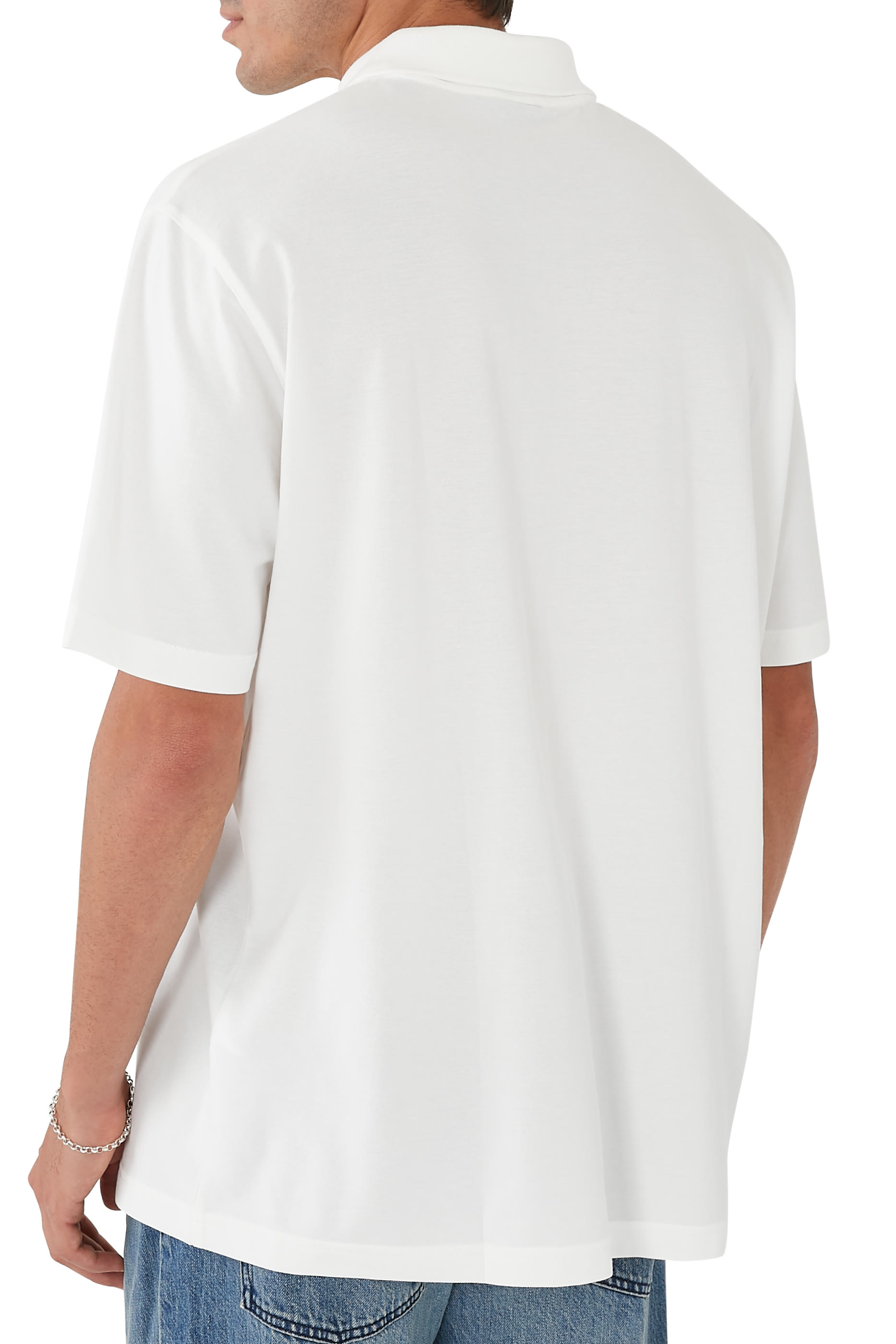 قميص بولو  اي اس في بقصة عادية بتصميم حرف A قطن عضوي