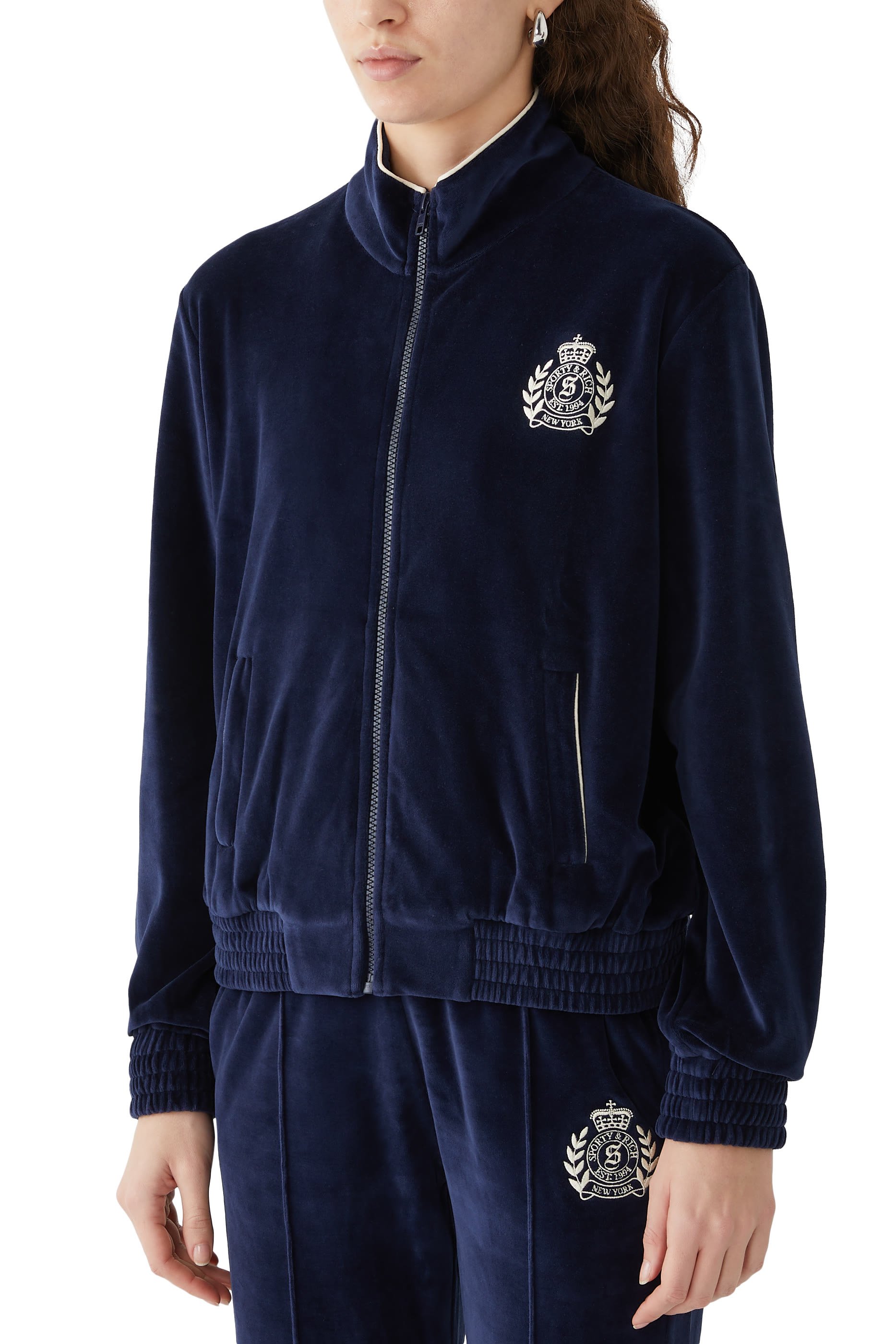 جاكيت رياضي بنقشة شعار ان واي مخمل