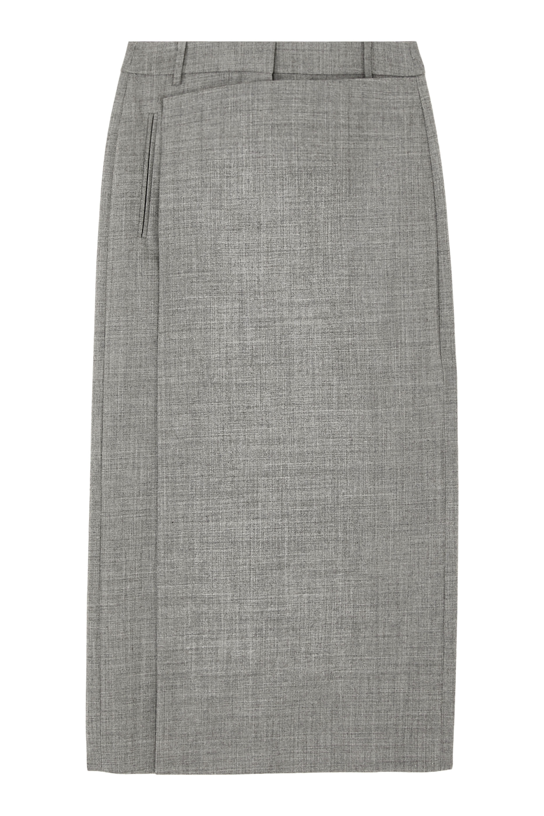 تنورة طويلة بتصميم ملفوف صوف بوندد معالج