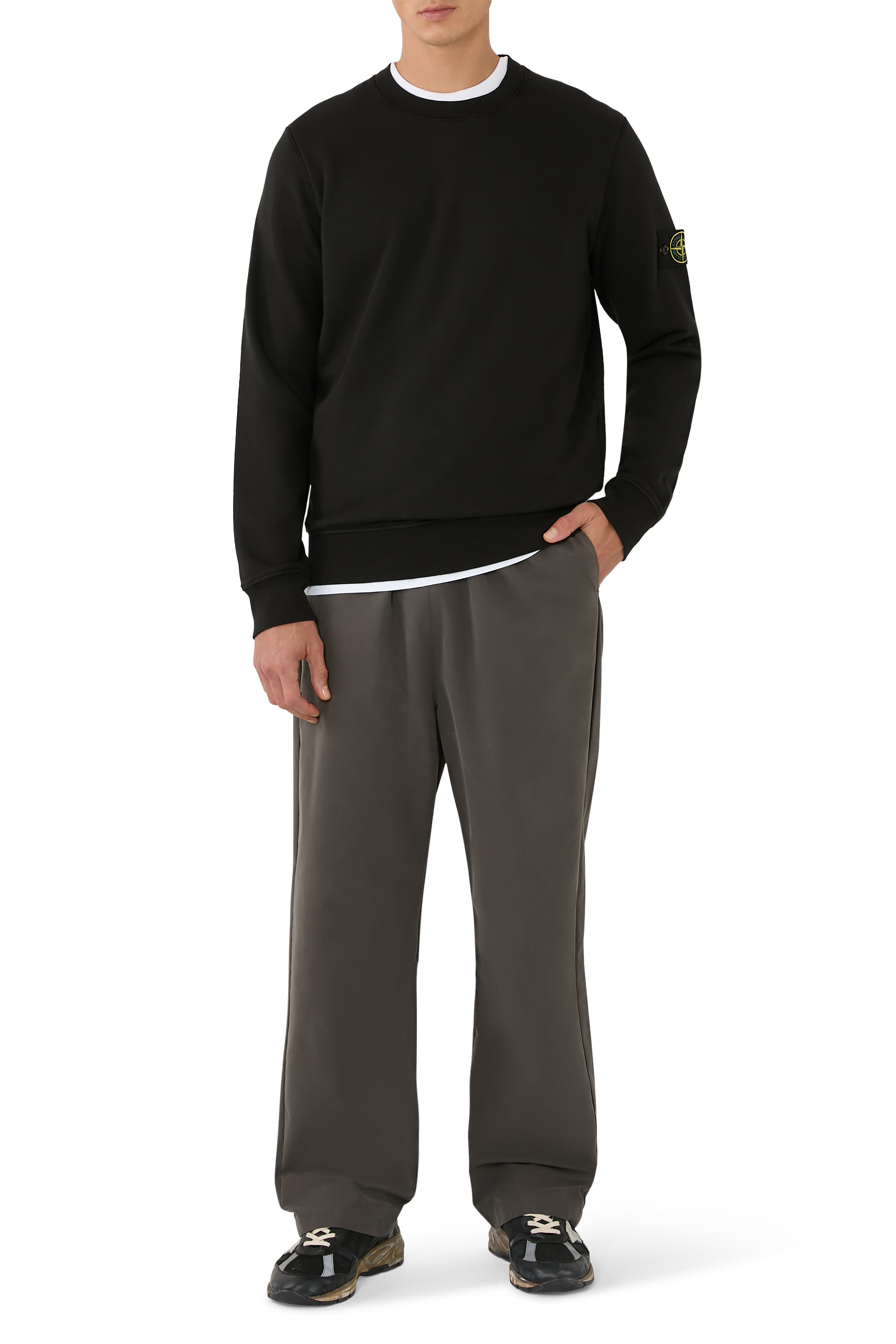 سويت شيرت بياقة ضيقة قطن عضوي