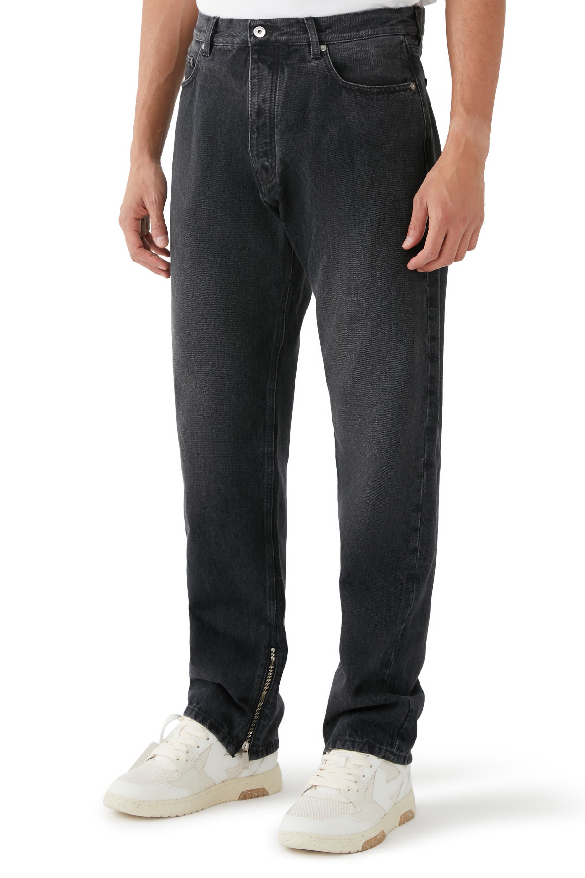 بنطال جينز سكيت بسحاب وشعار الأسهم