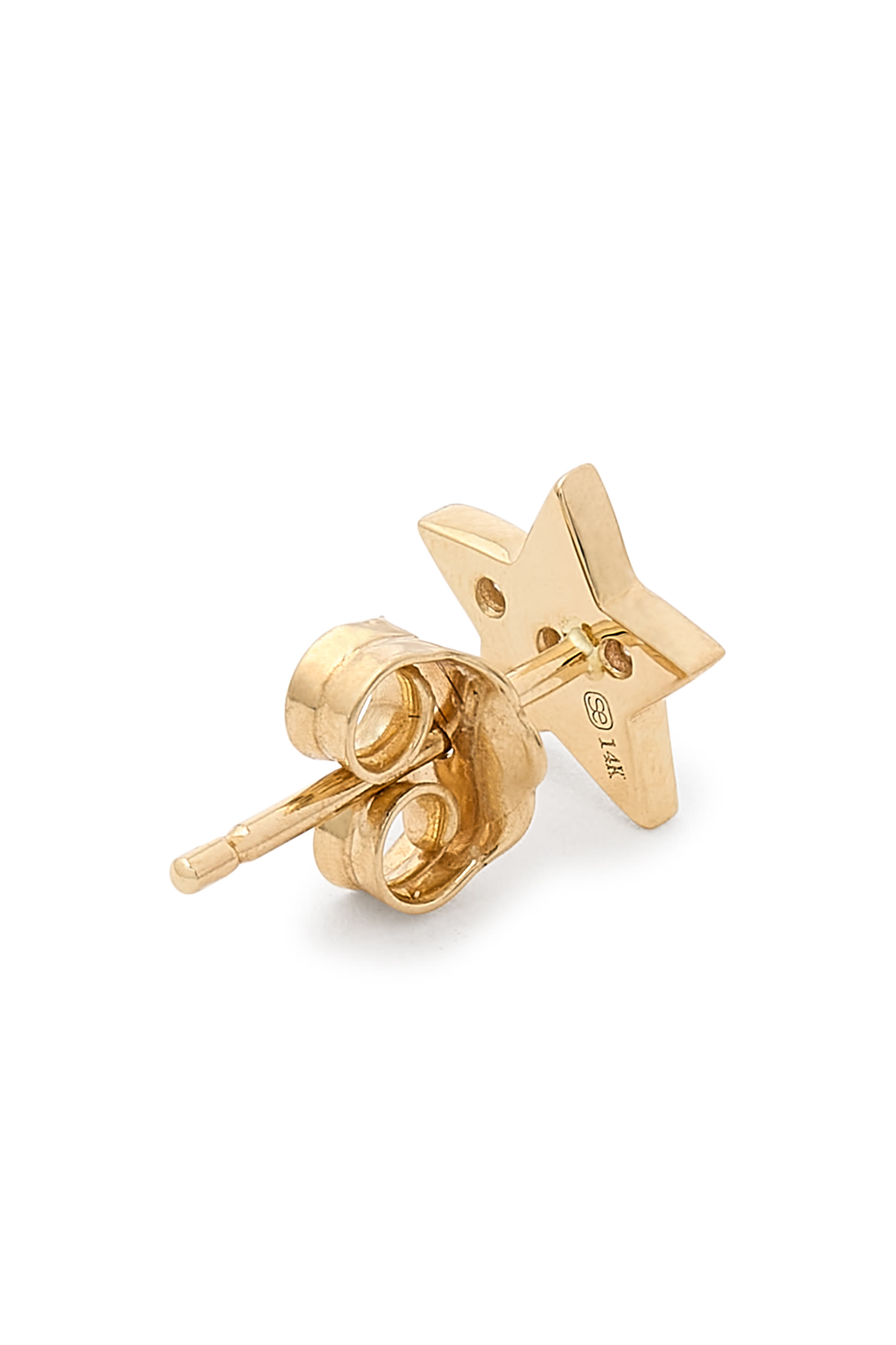 Star Stud Earrings, 14k Yellow Gold & Diamonds