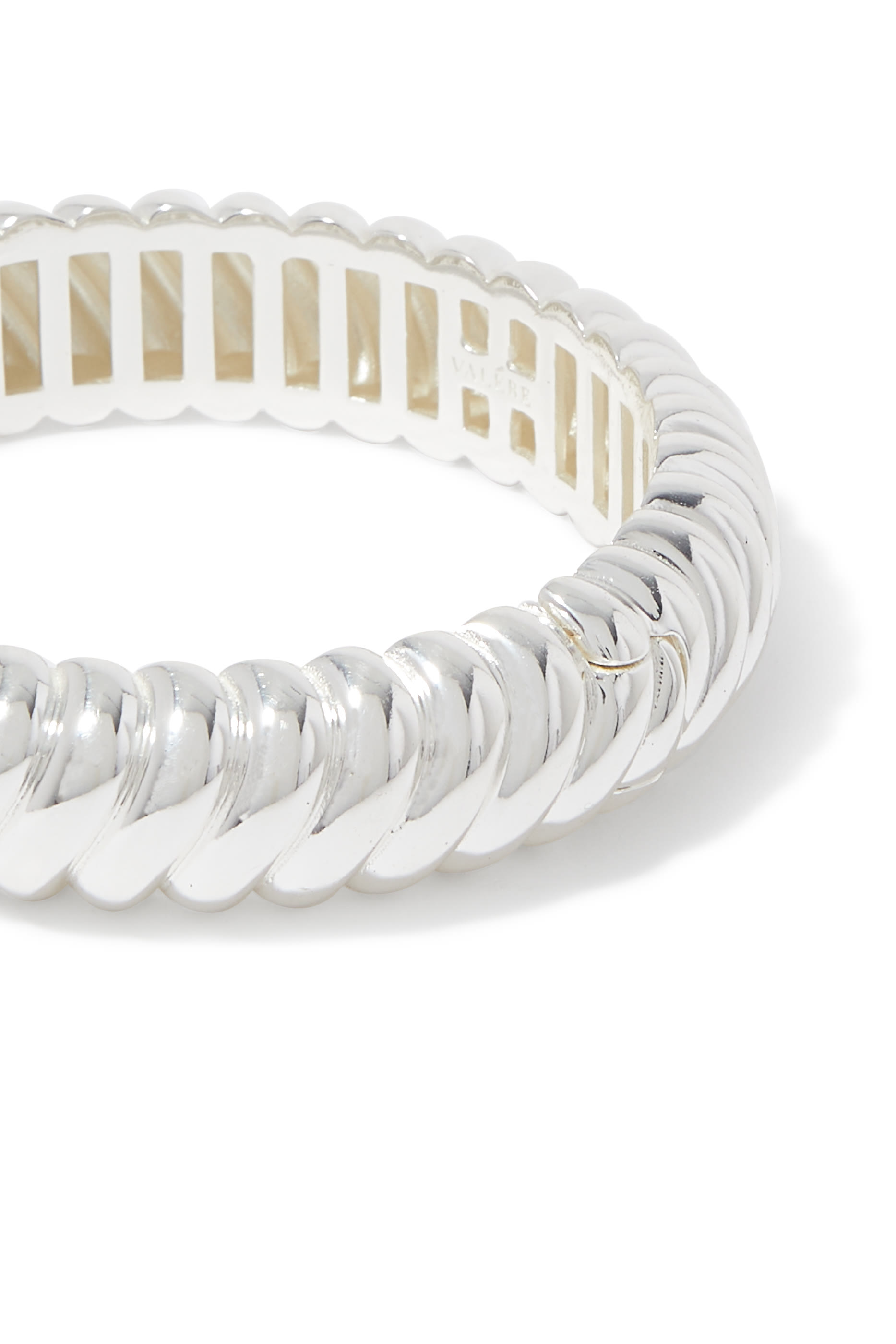 سوار بتمويجات بارزة الملمس، نحاس مطلي بالفضة