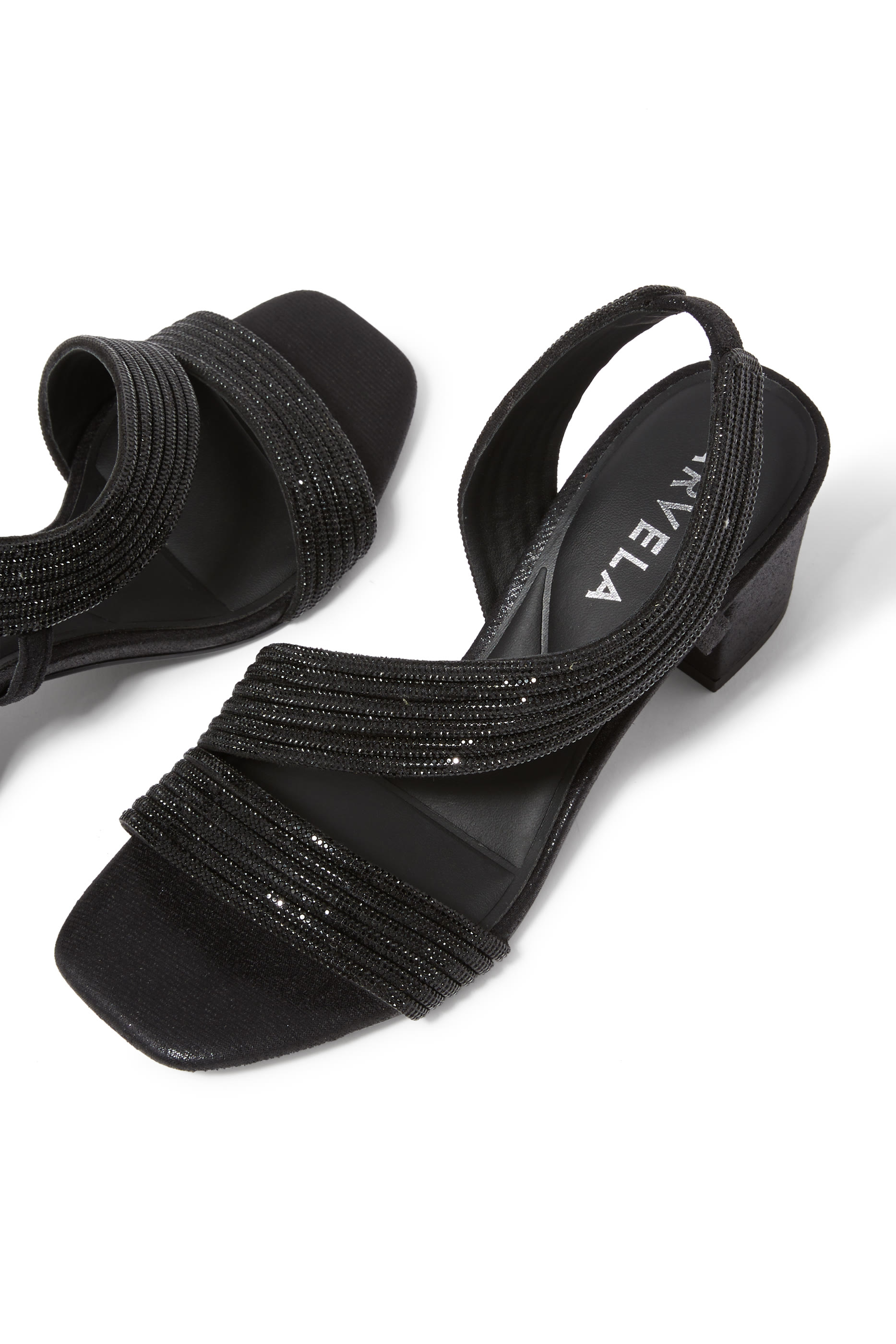 صندل كارفيلا غالا 60 بكعب سميك مزين بأحجار لرمضان