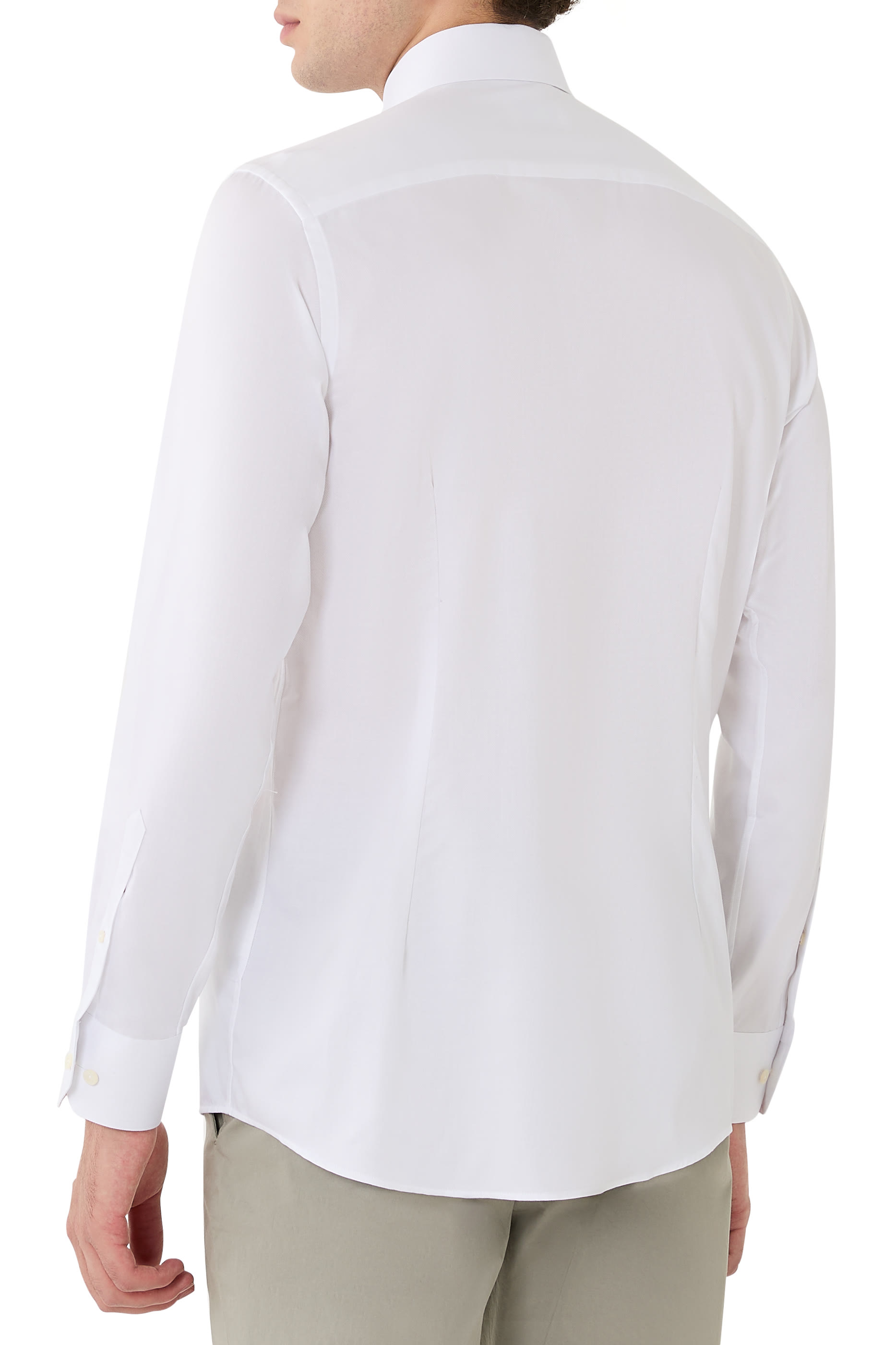 قميص تويل مميز للماركة بنقشة هندسية