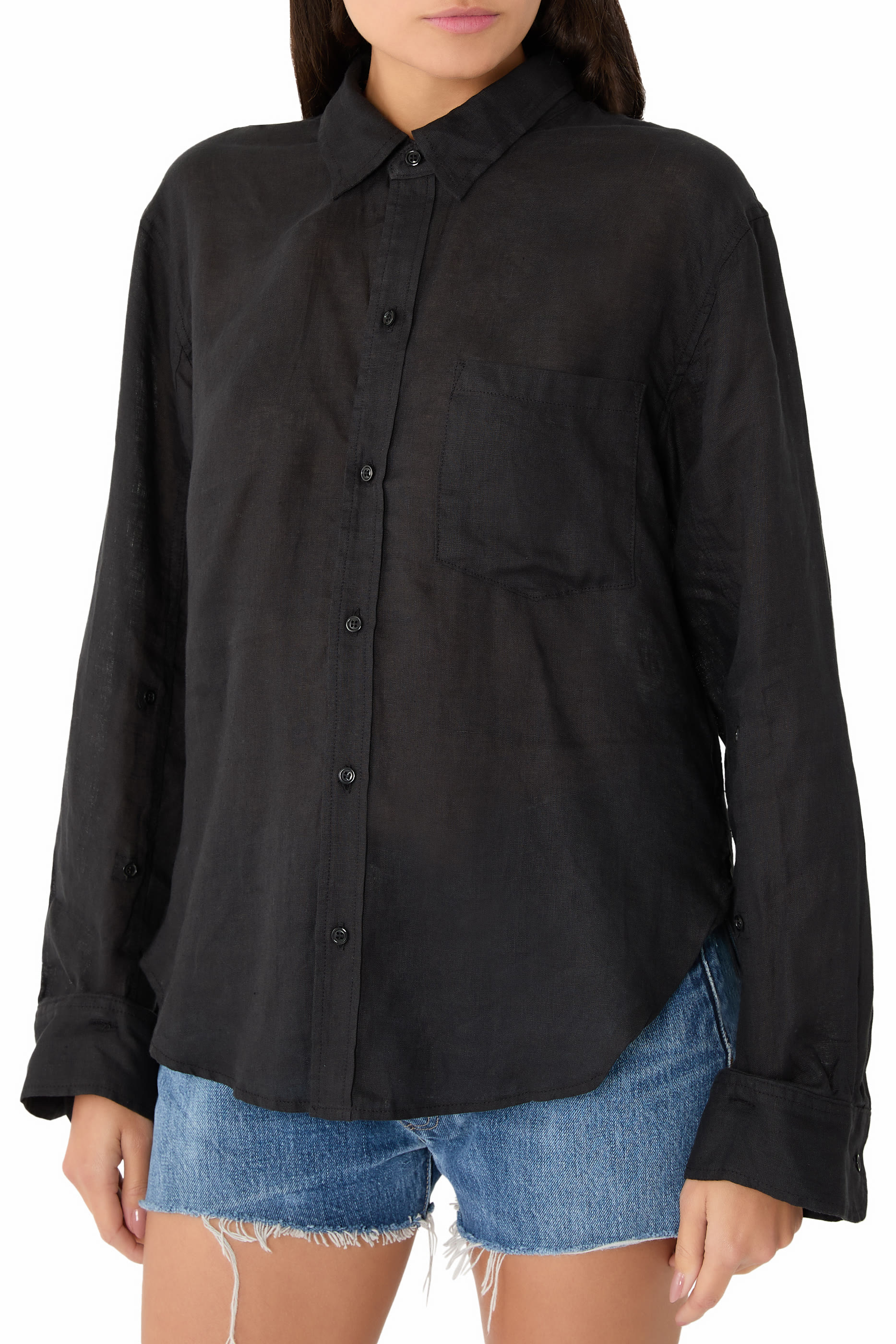 قميص كايلا كتان مجعد