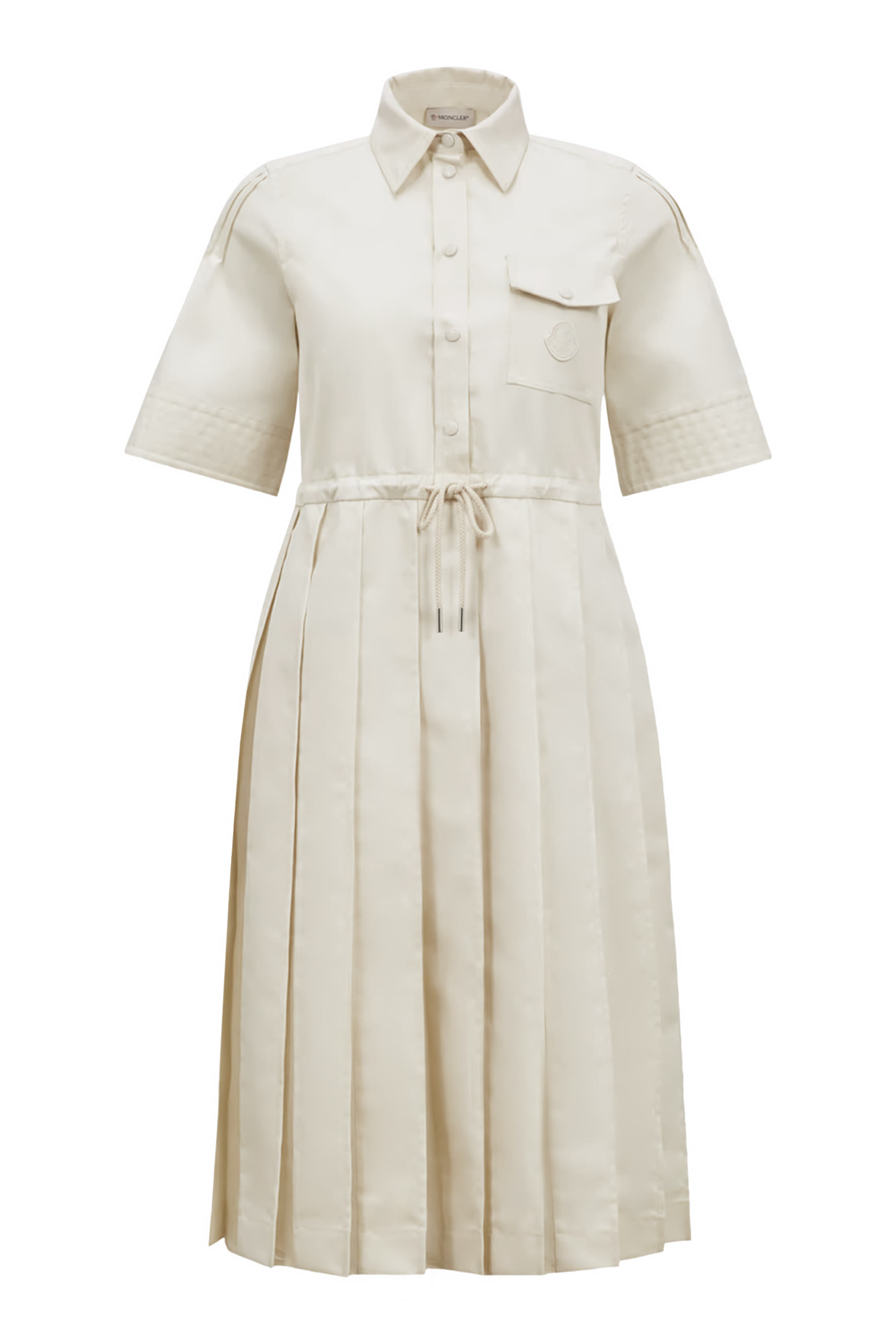 فستان بتصميم قميص متوسط الطول قطن وحرير