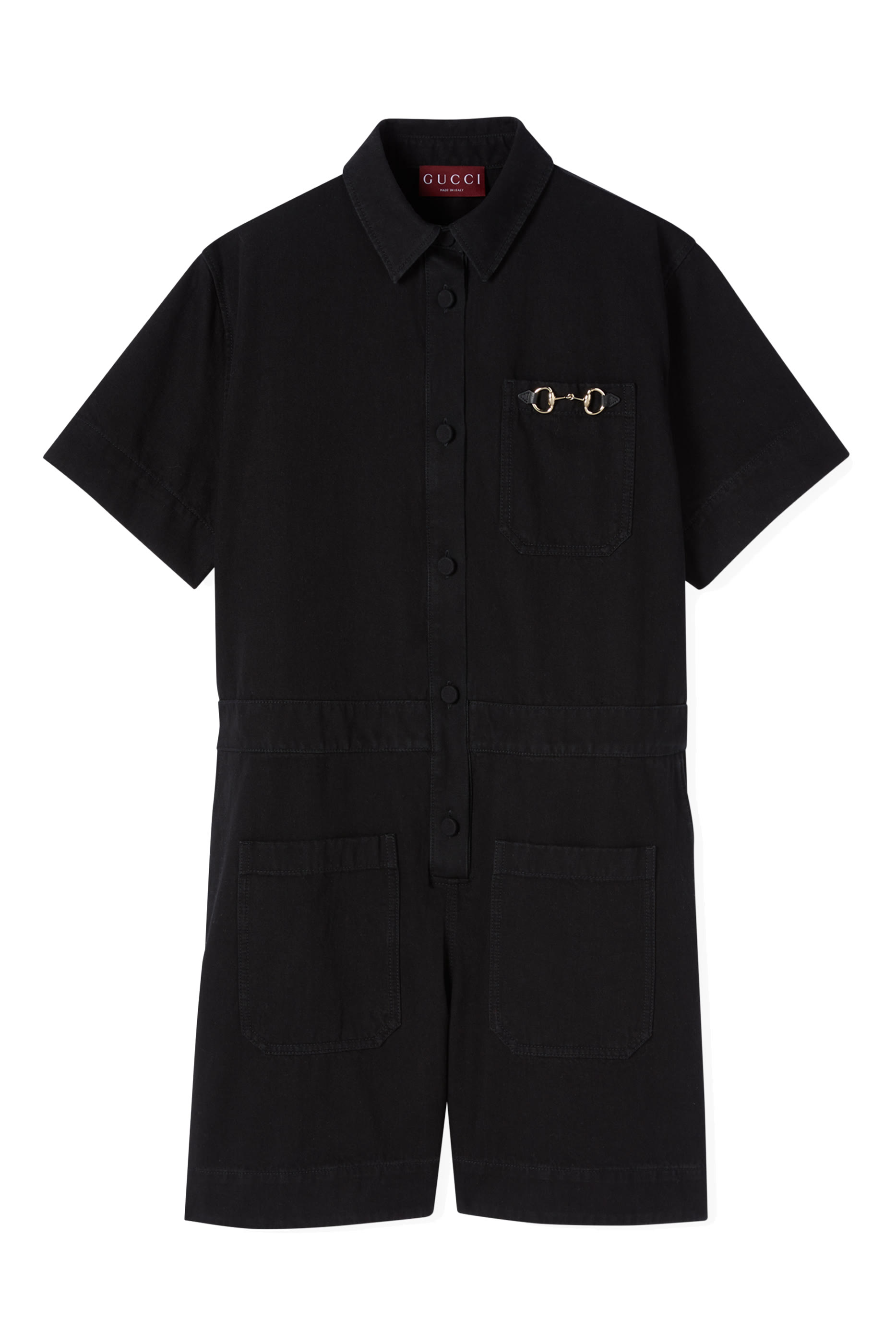 Horsebit Denim Jumpsuit