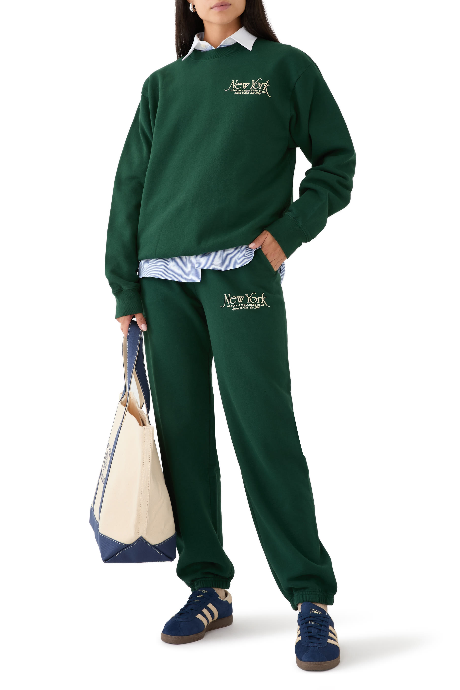 سويت شيرت بياقة ضيقة بشعار نيو يورك 94