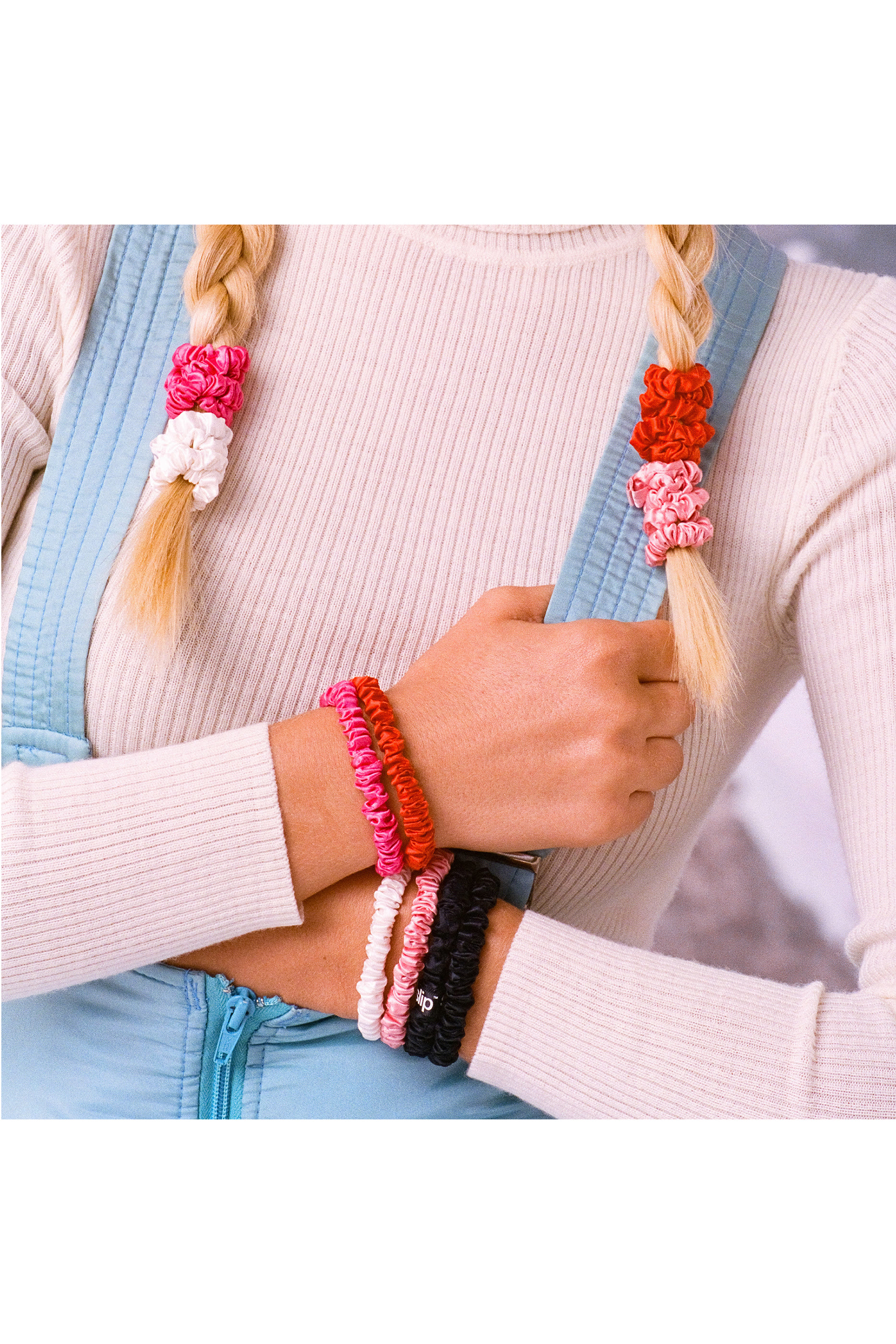 طقم ربطات شعر مختلطة جين بون بون حرير