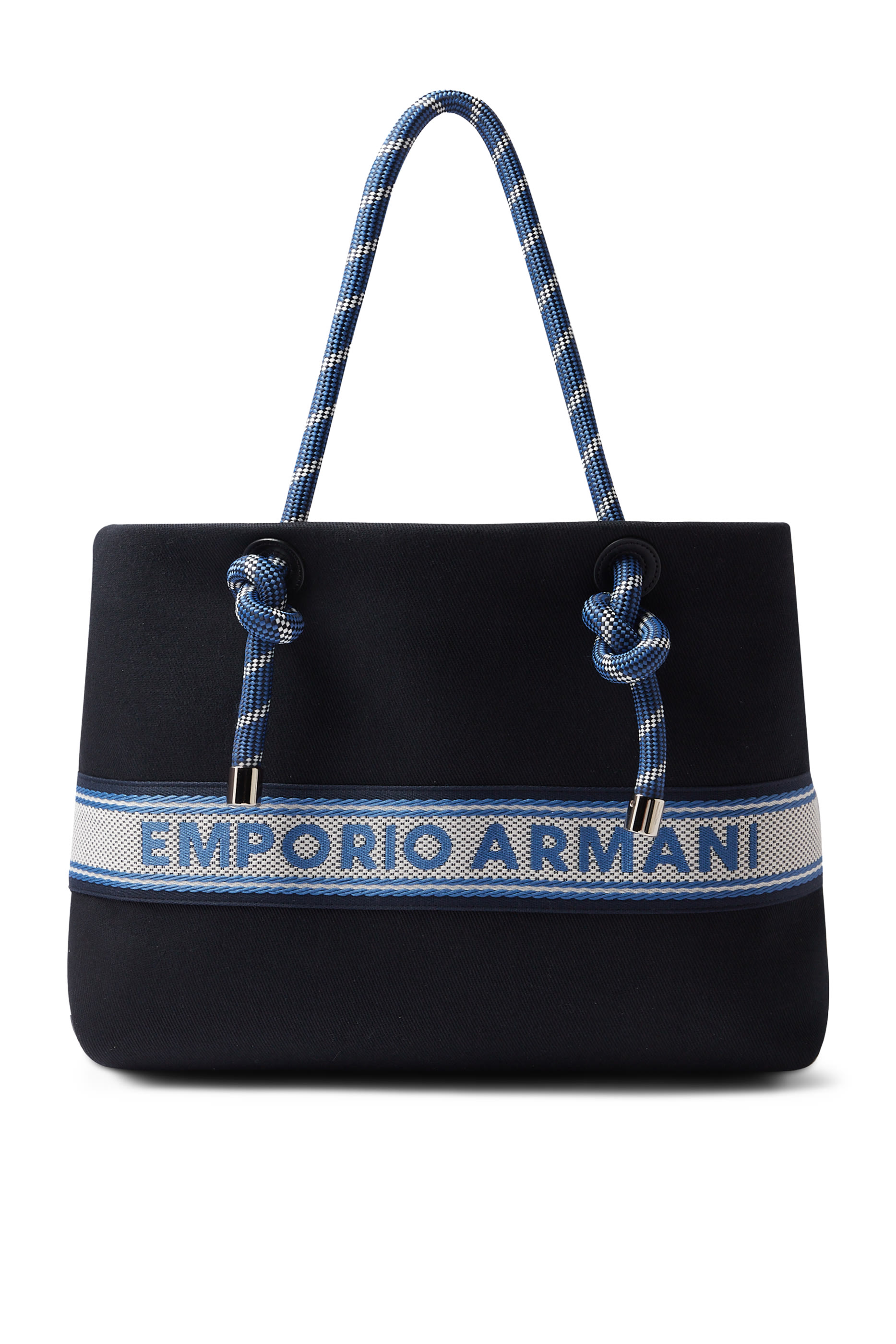 حقيبة يد بشريط بشعار الماركة