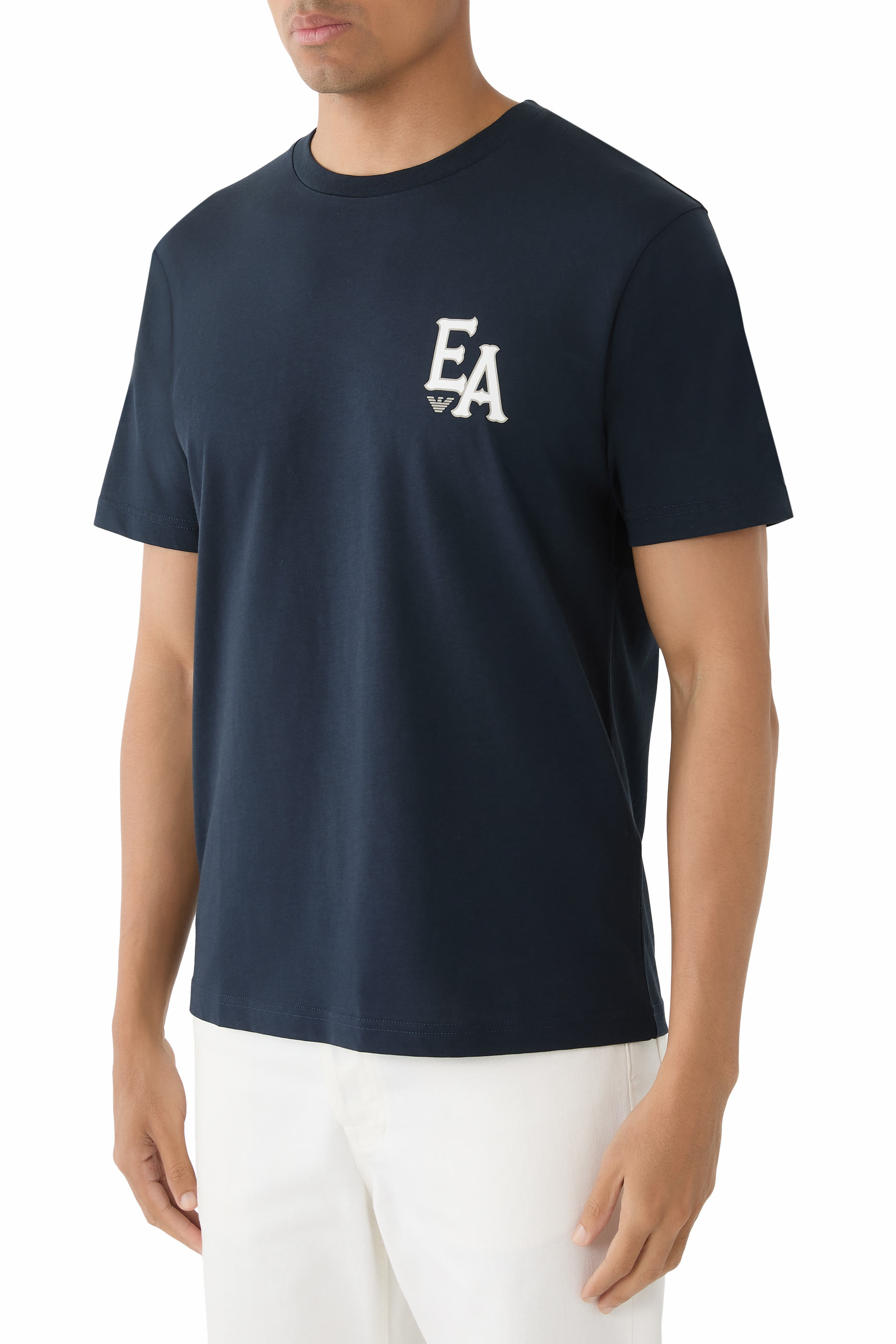 تيشيرت بشعار الماركة قطن