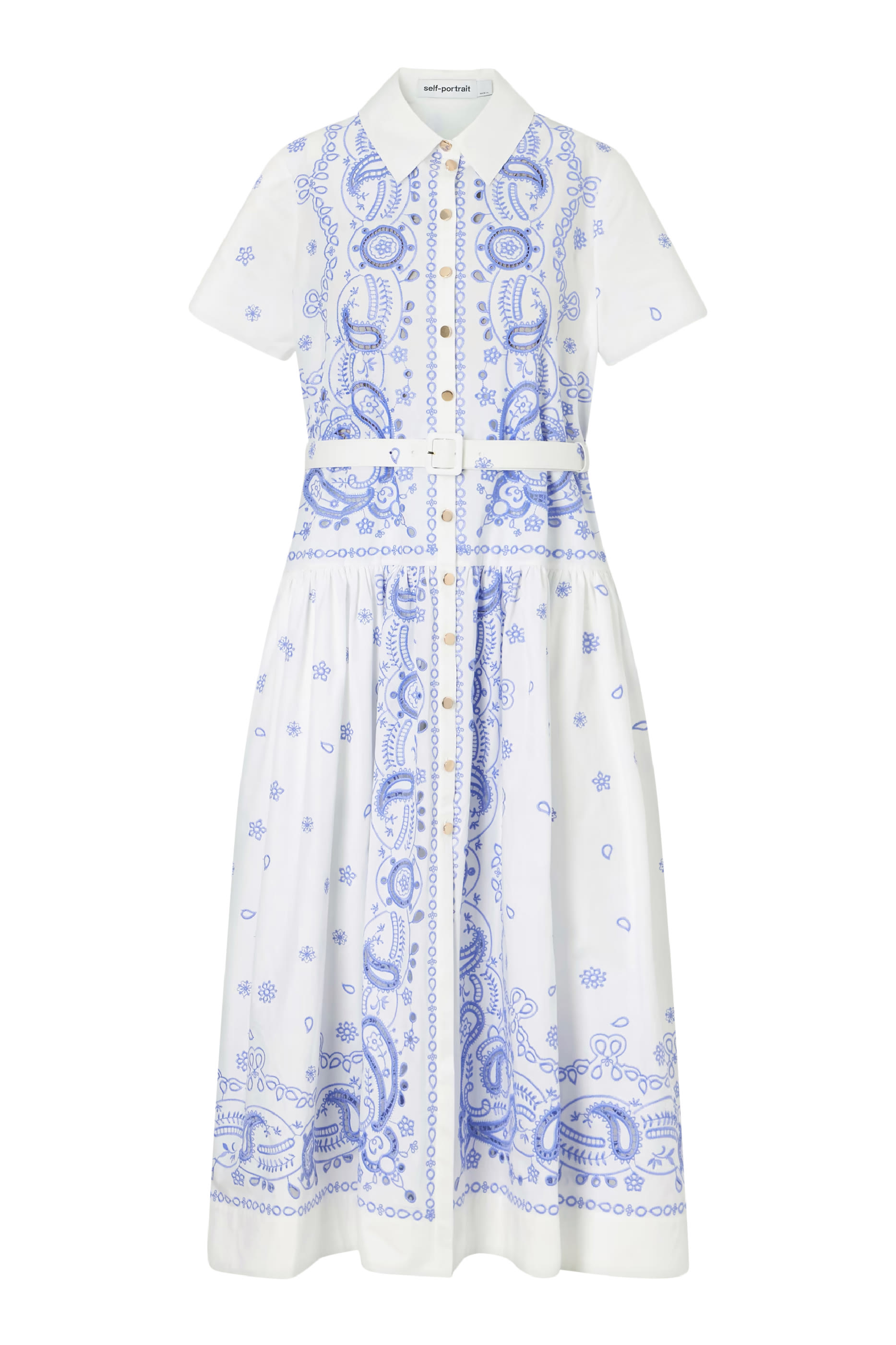 فستان متوسط الطول مطرز