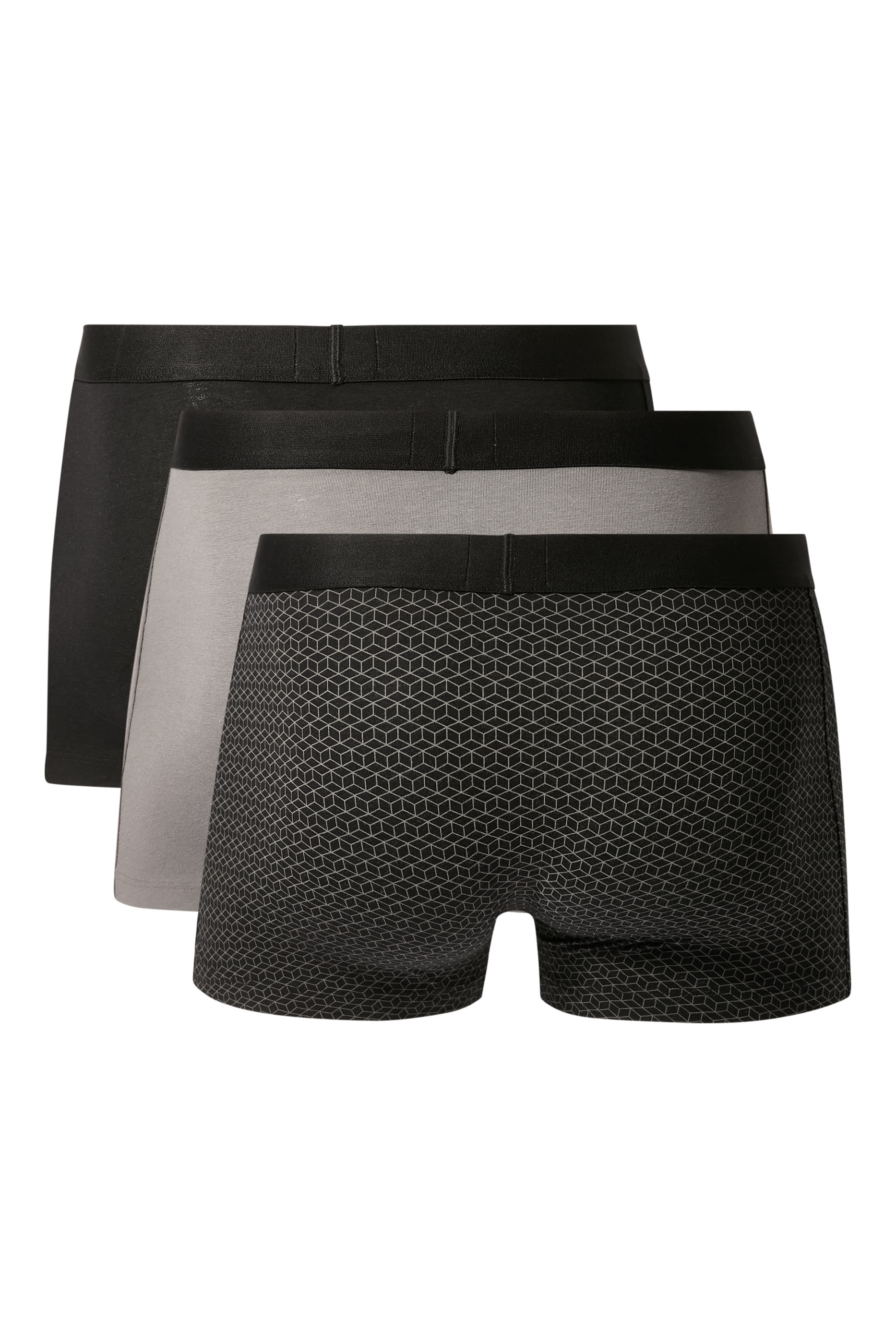 طقم بوكسر بشعار الماركة قطن مطاطي، 3 قطع