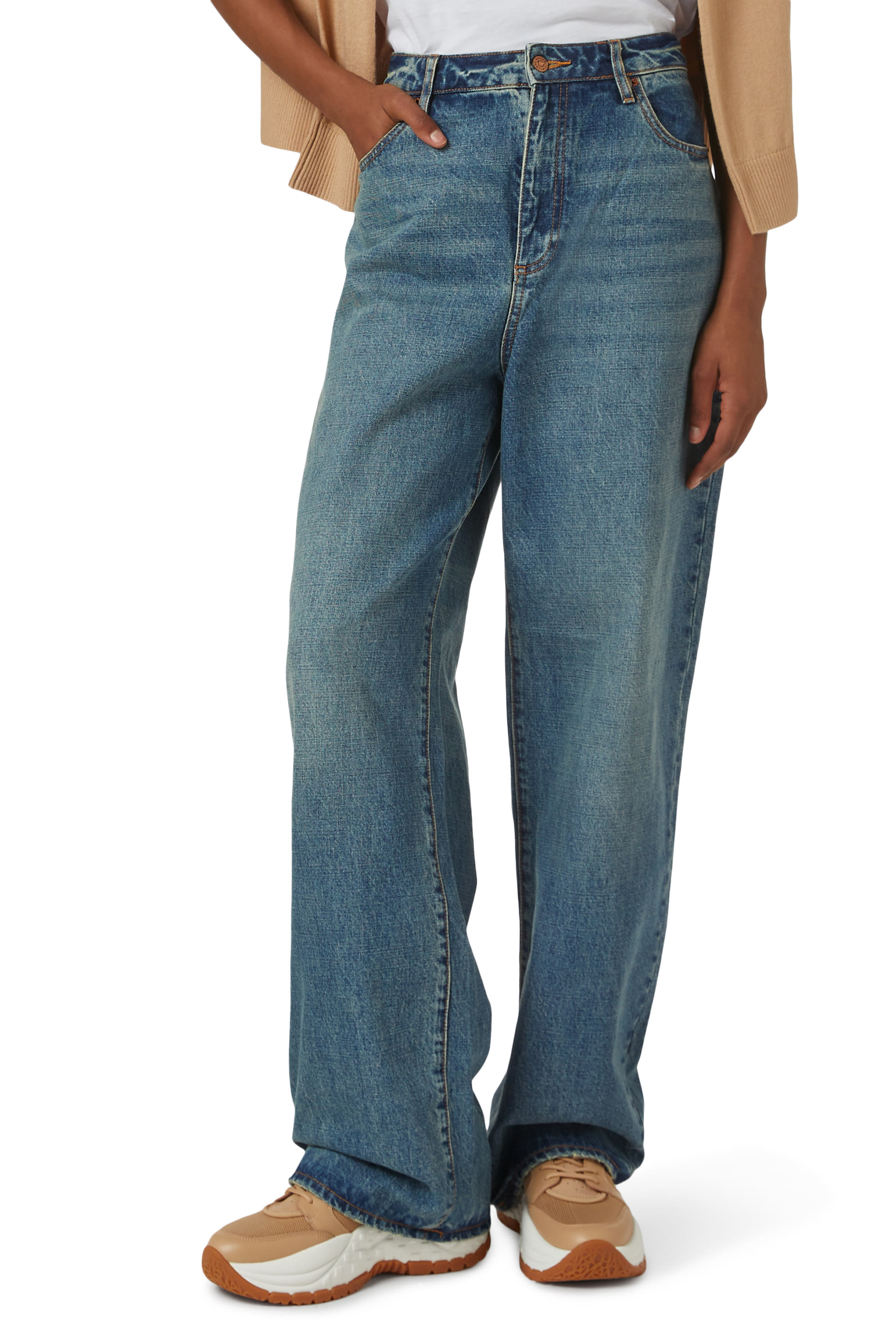 سنيكرز بشعار الماركة قماش معالج