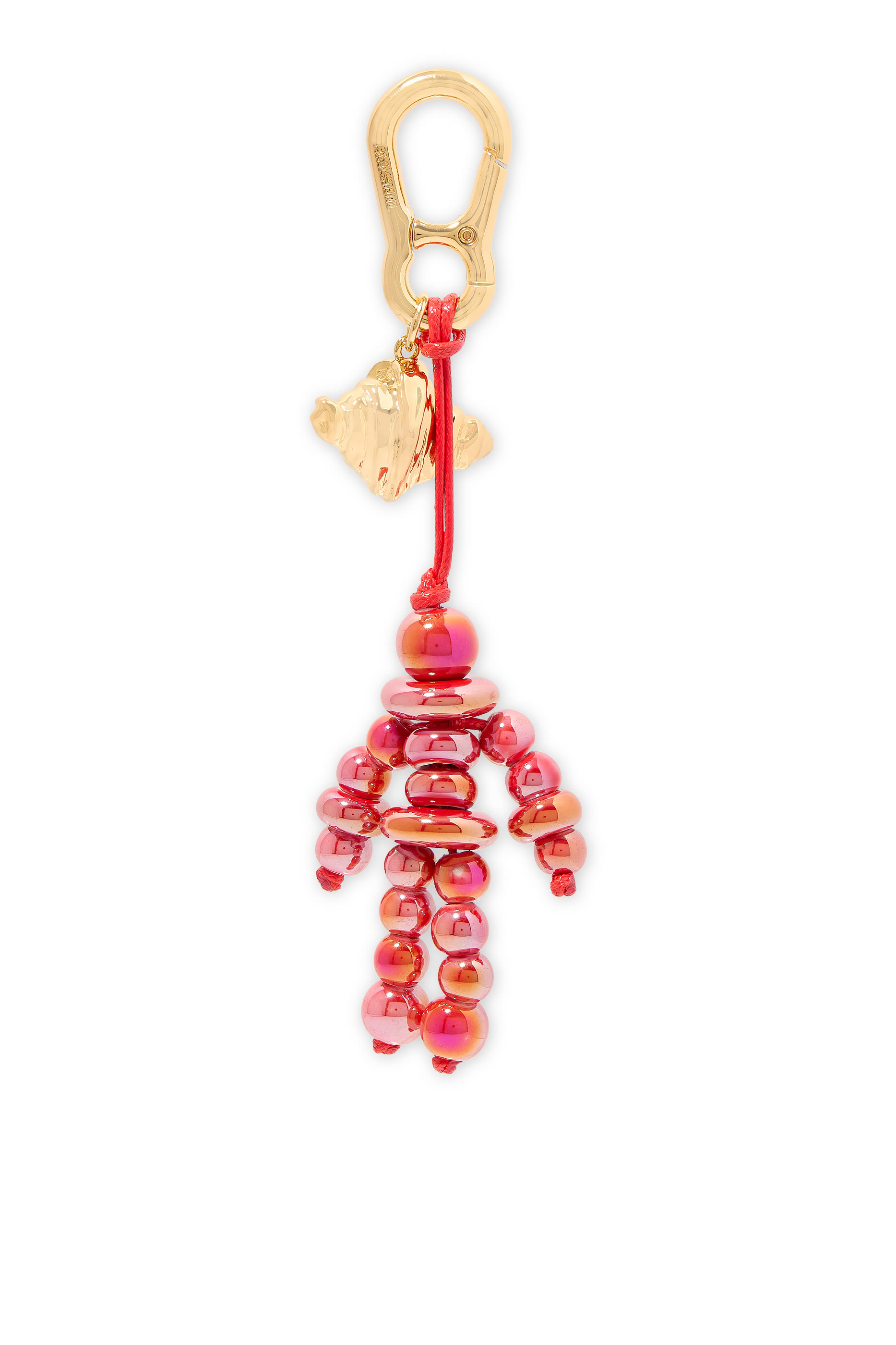 سلسلة مفاتيح بحلية بتصميم كرواسون ولؤلؤ بتصميم فتى