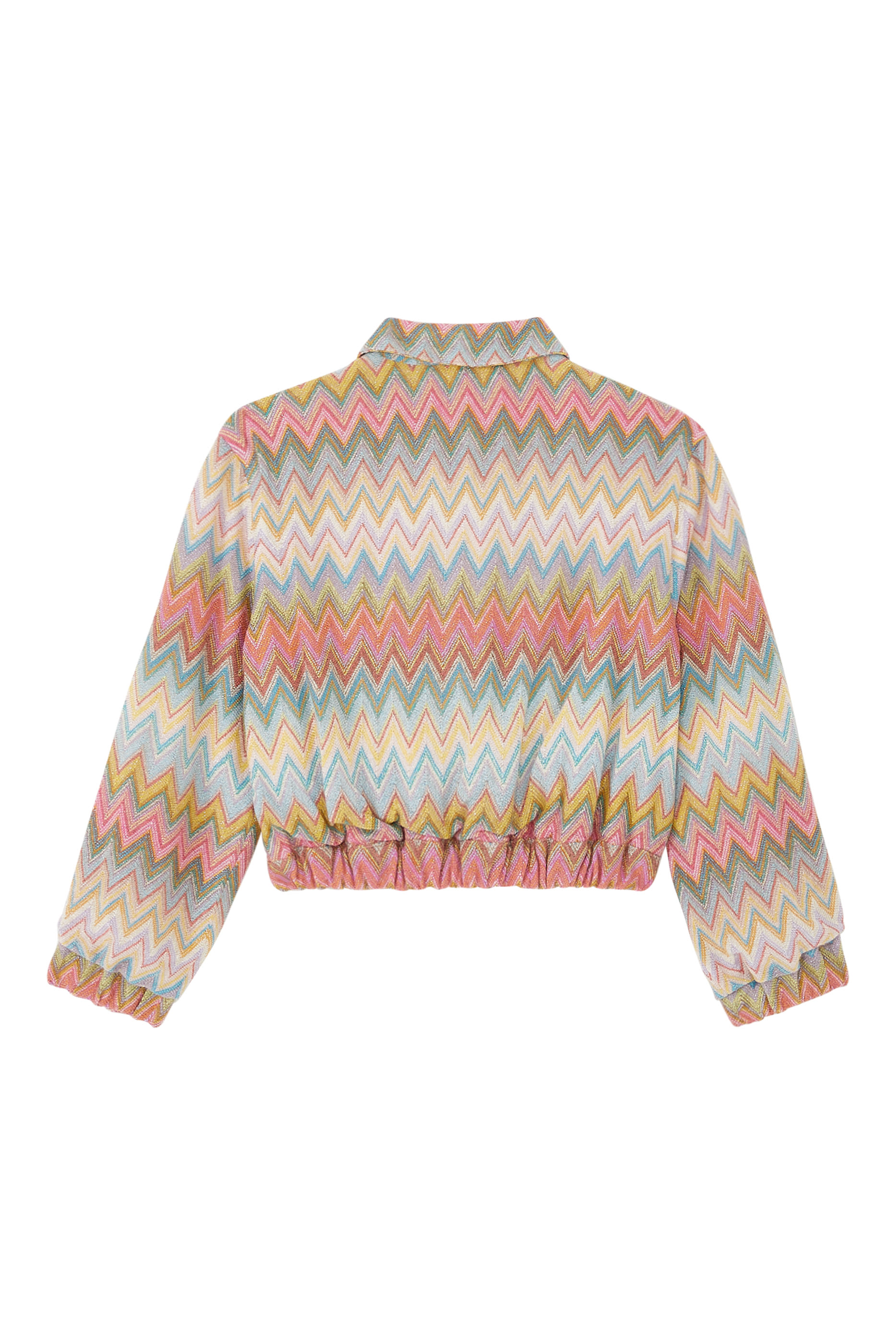 بلوزة بأكمام طويلة ونقشة خطوط متعرجة للأطفال