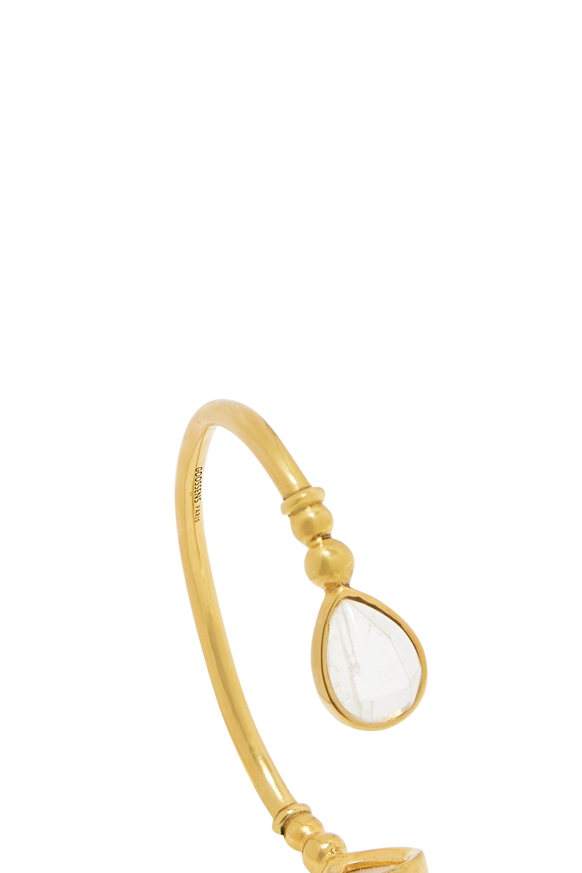 سوار تميمة كابوشون مرصع بكابوشون كوارتز نحاس مطلي بذهب عيار 24