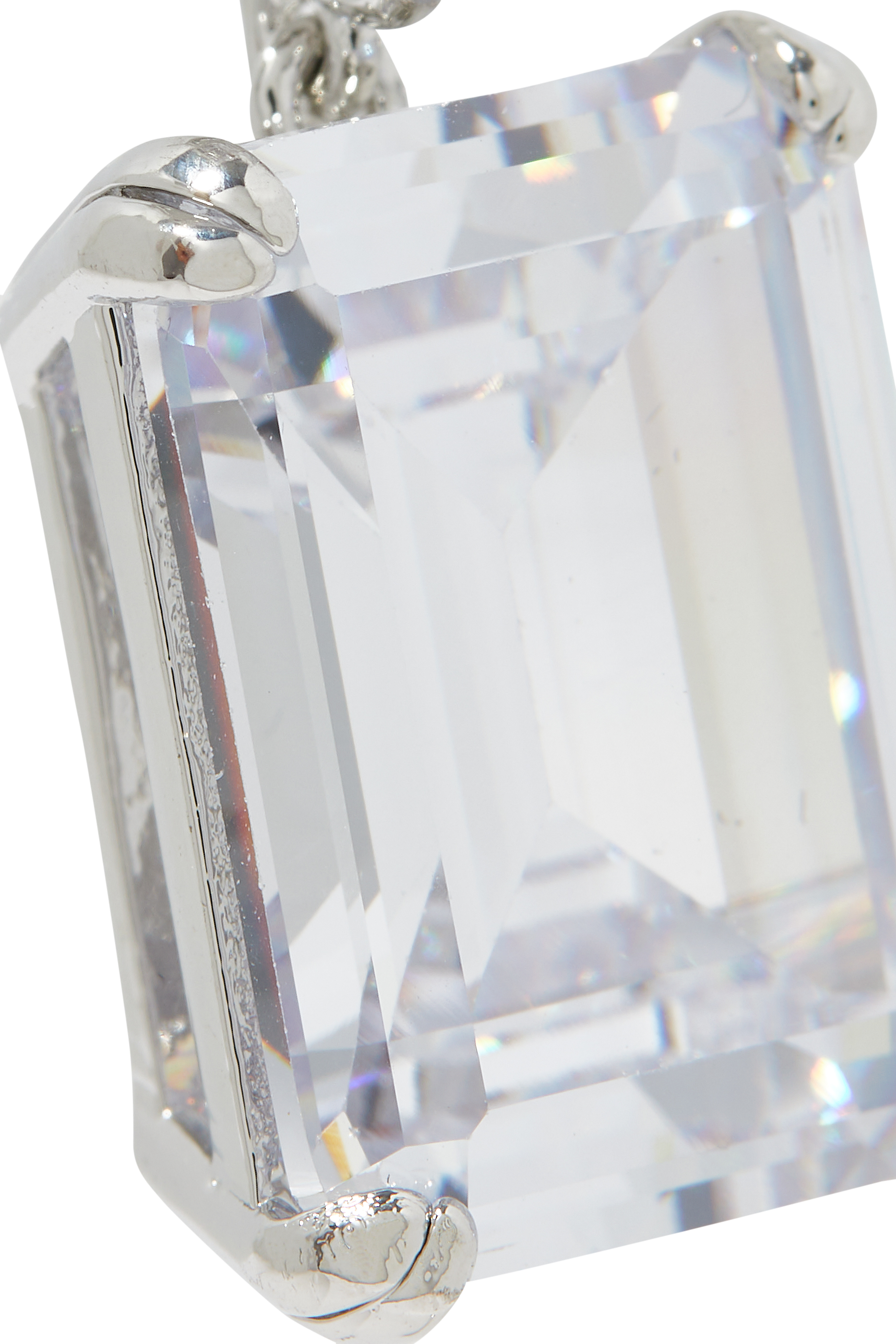 أقراط متدلية متدرجة مرصعة بأحجار زركونيا مكعبة بأشكال مختلفة نحاس مطلي بالروديوم