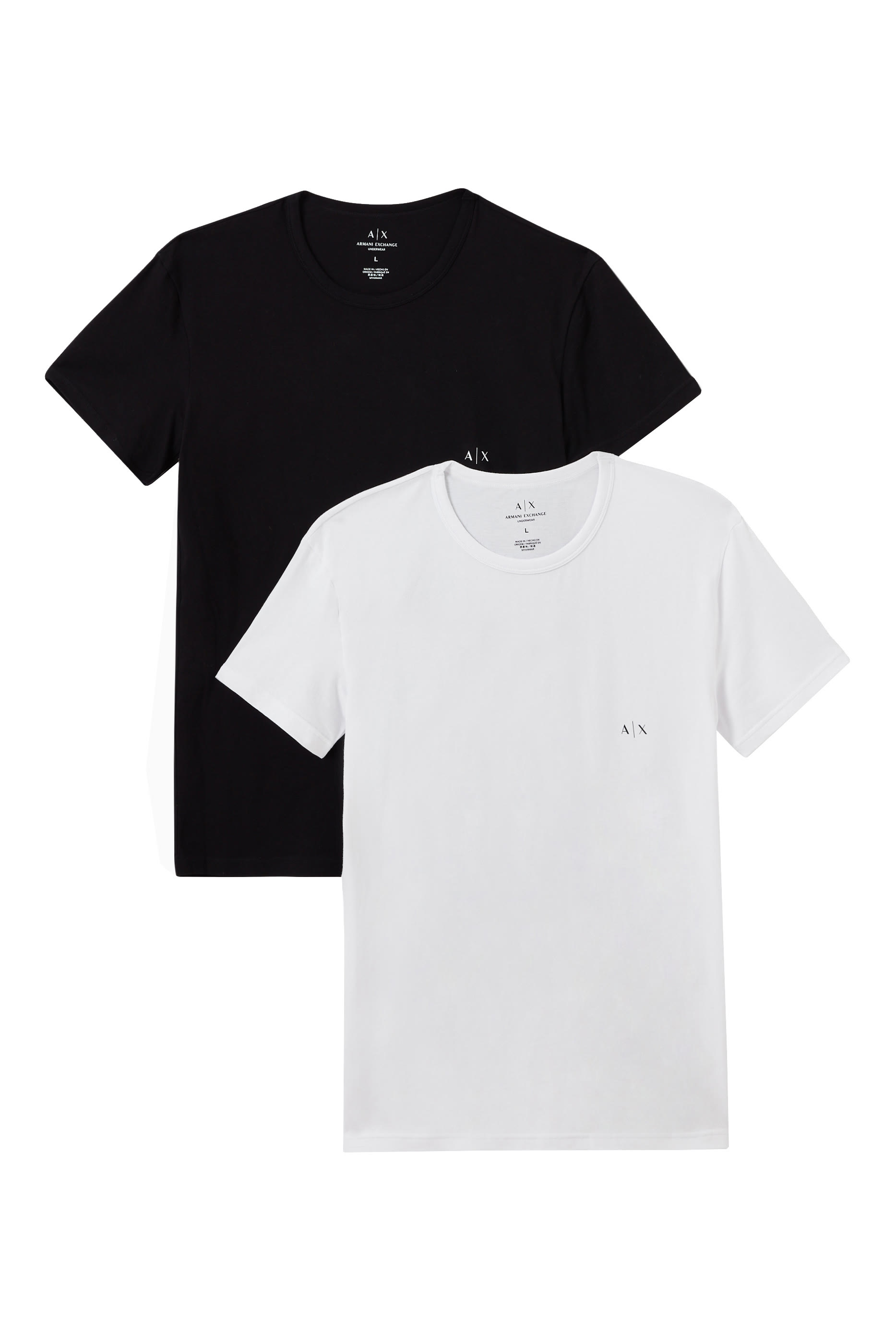 طقم تيشيرت بياقة مستديرة وطبعة شعار الماركة 