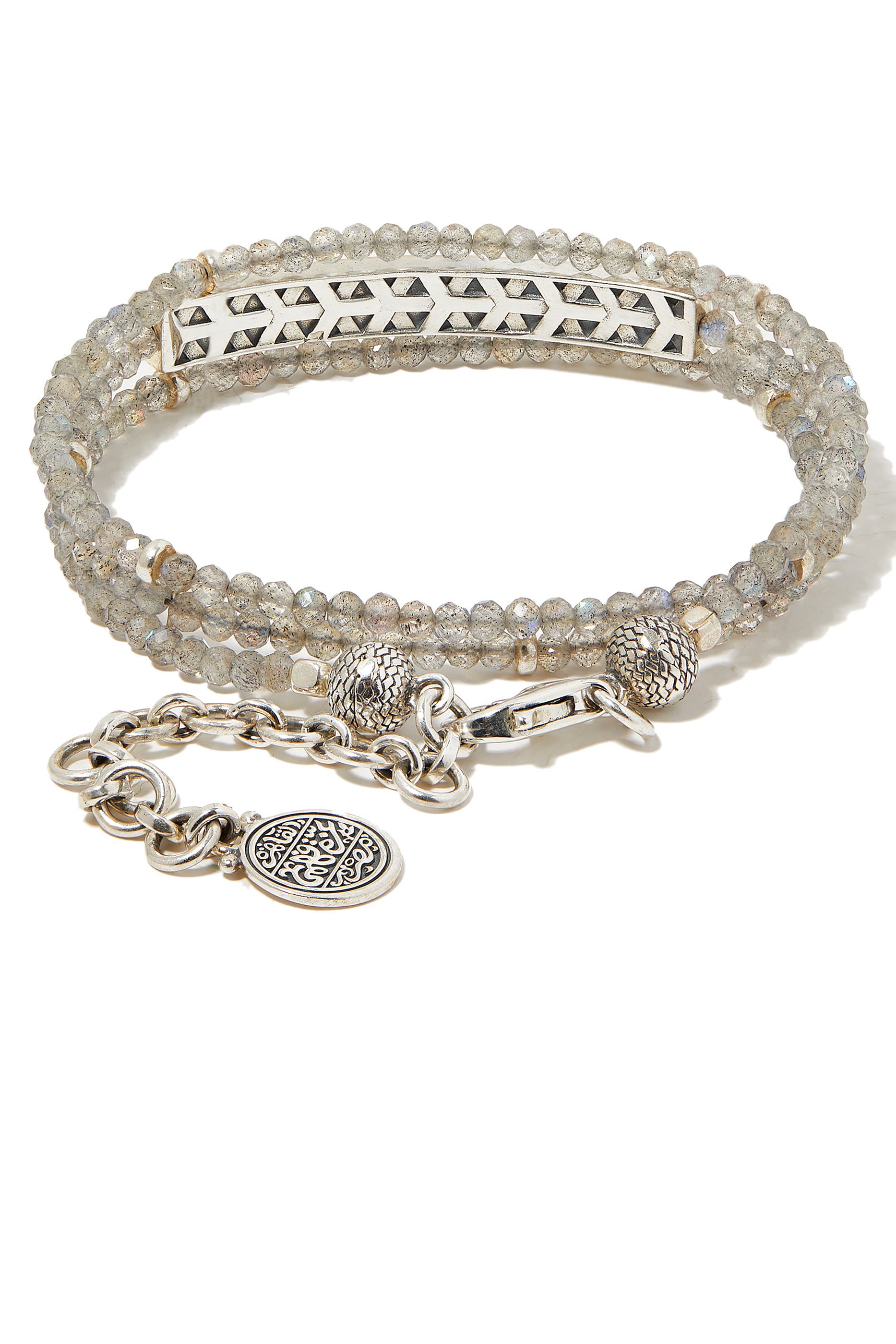 سوار ملفوف مرصع باللابرادوريت ذهب عيار 18 قيراطًا وفضة إسترلينية