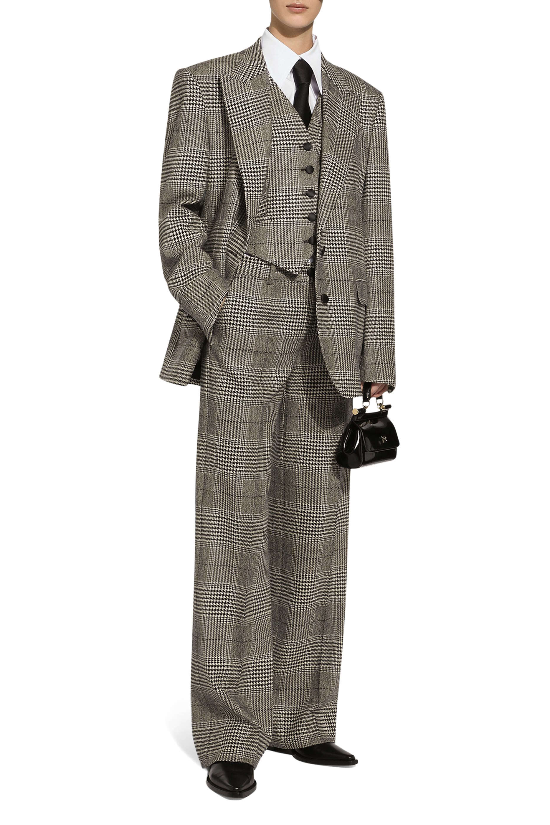 بنطال غلين بقصة واسعة ونقشة مربعات