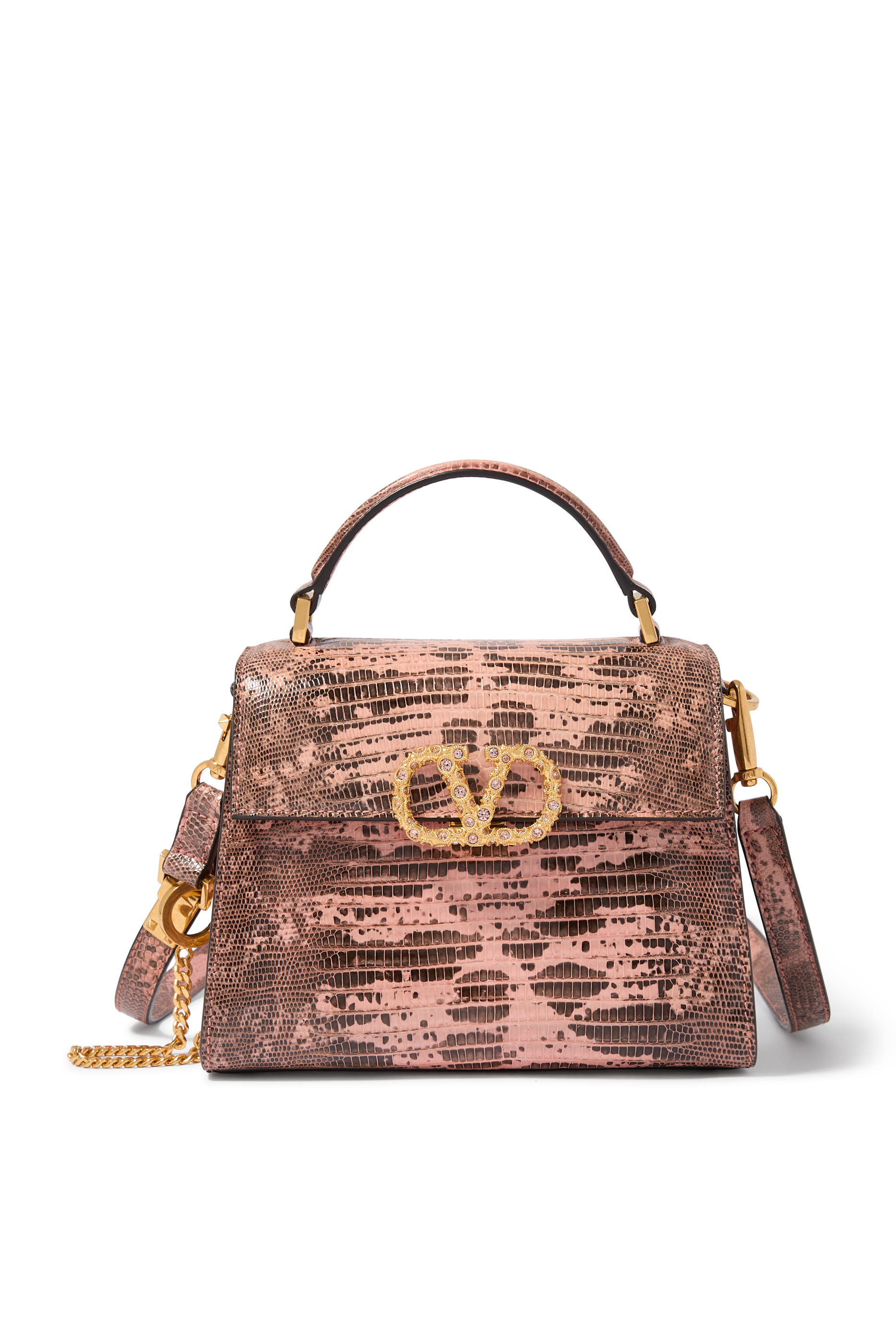 حقيبة بيد علوية مزينة بحروف شعار الماركة