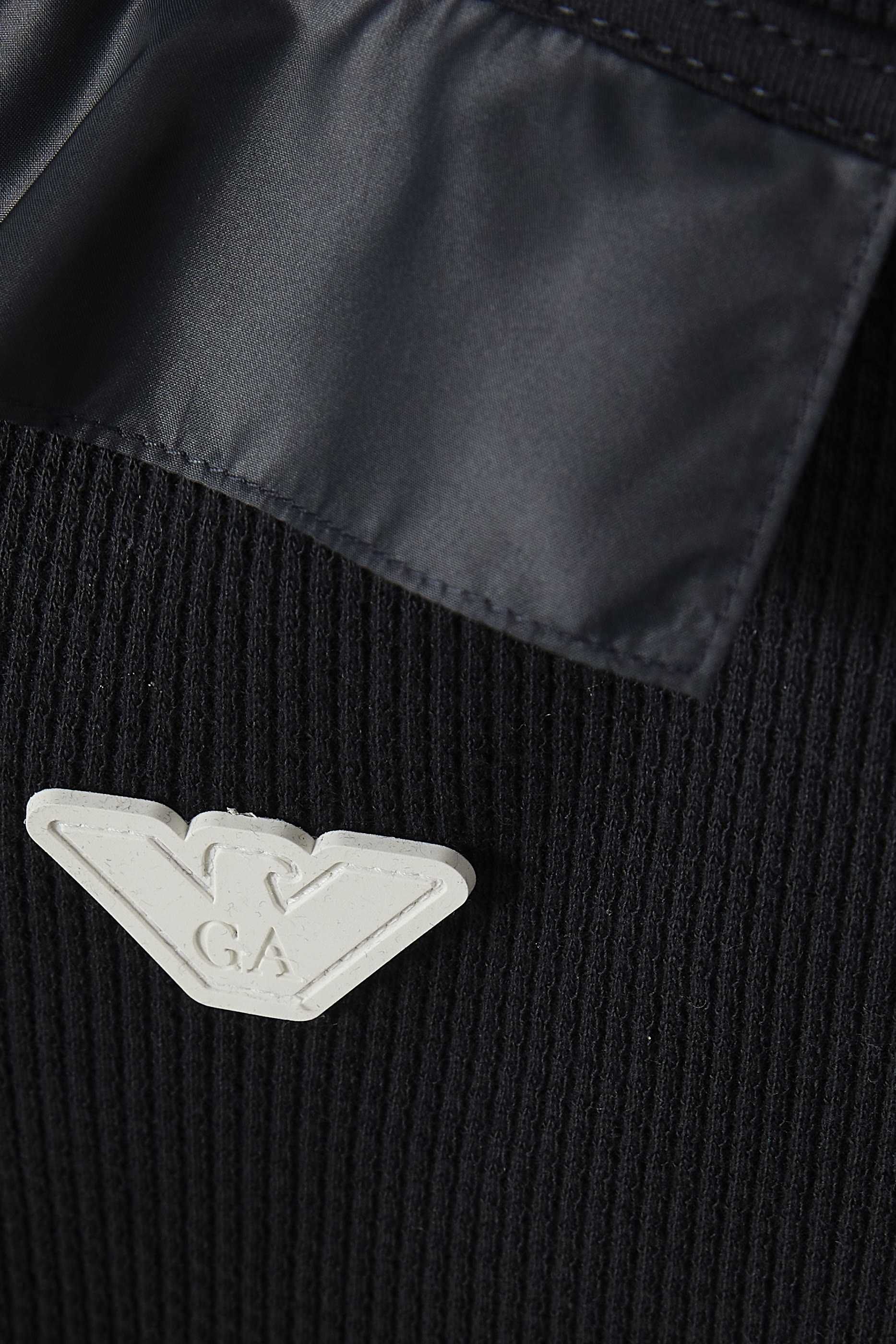 سويت شيرت بقماش متشابك ورقعة شعار الماركة للأطفال